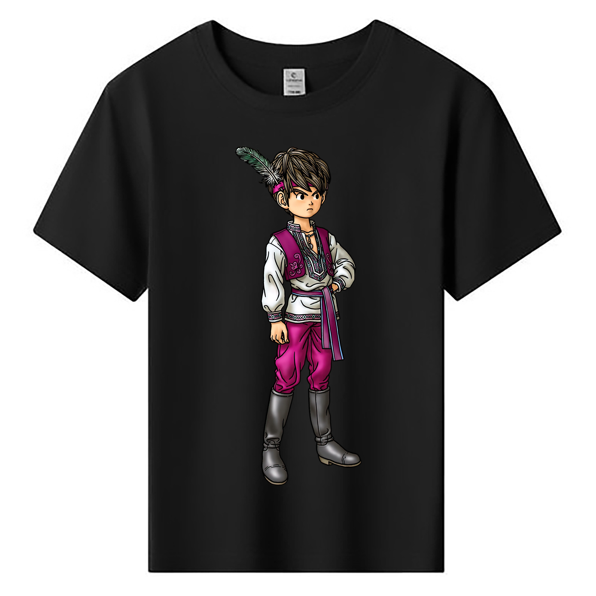 （画像用） ドラゴンクエスト Doragon Kuesuto Dragon Quest 綿100％キッズTシャツ（フロントプリント）