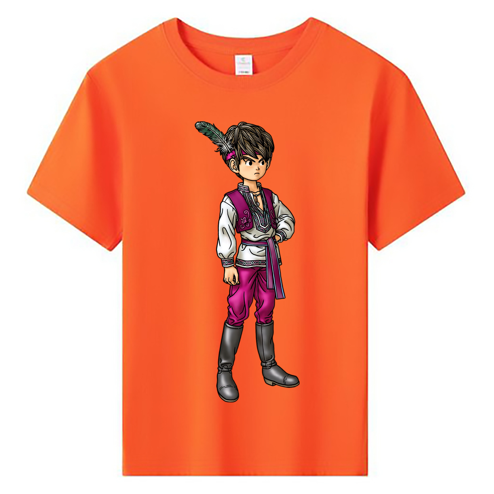 （画像用） ドラゴンクエスト Doragon Kuesuto Dragon Quest 綿100％キッズTシャツ（フロントプリント）