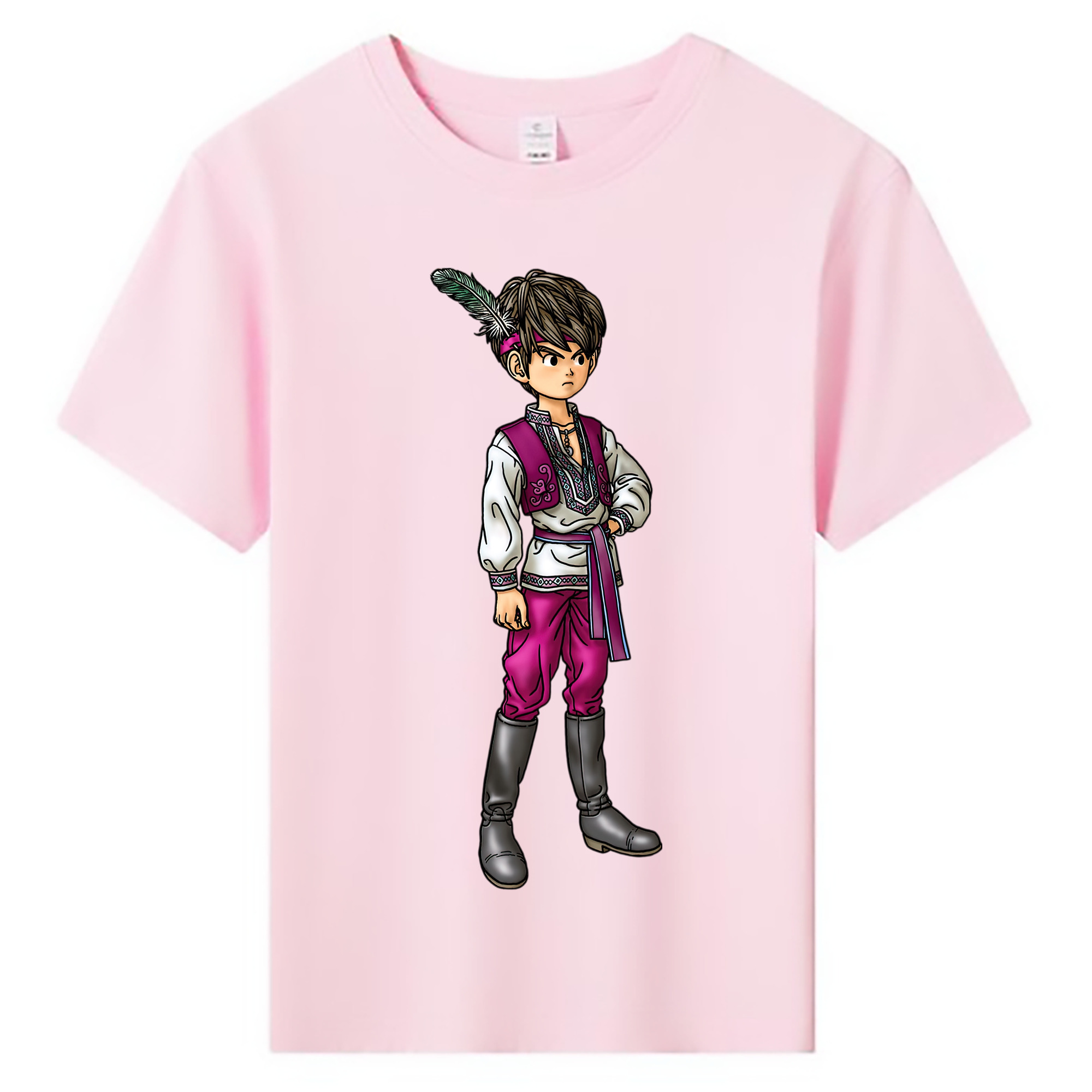 （画像用） ドラゴンクエスト Doragon Kuesuto Dragon Quest 綿100％キッズTシャツ（フロントプリント）