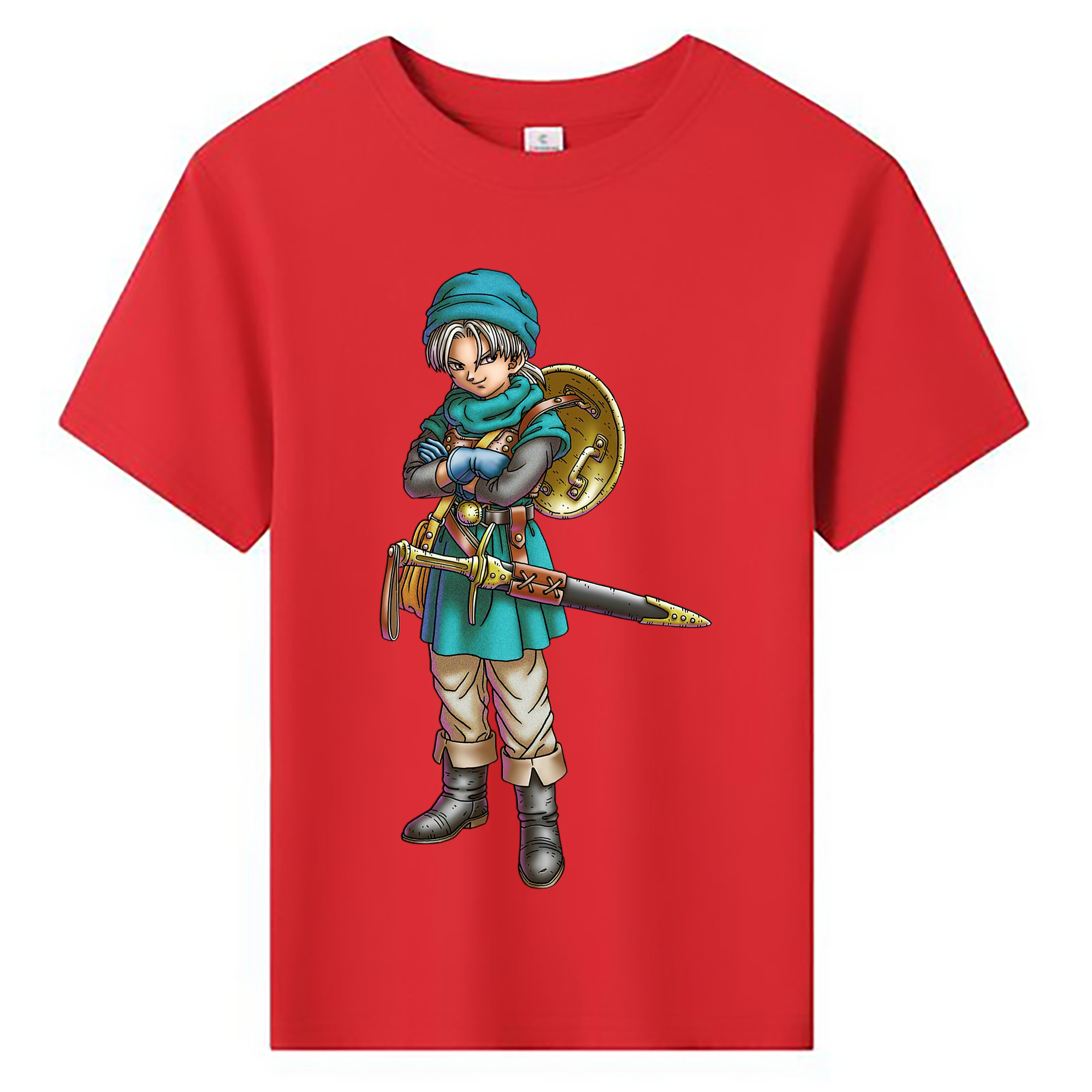 （画像用） ドラゴンクエスト Doragon Kuesuto Dragon Quest 綿100％キッズTシャツ（フロントプリント）