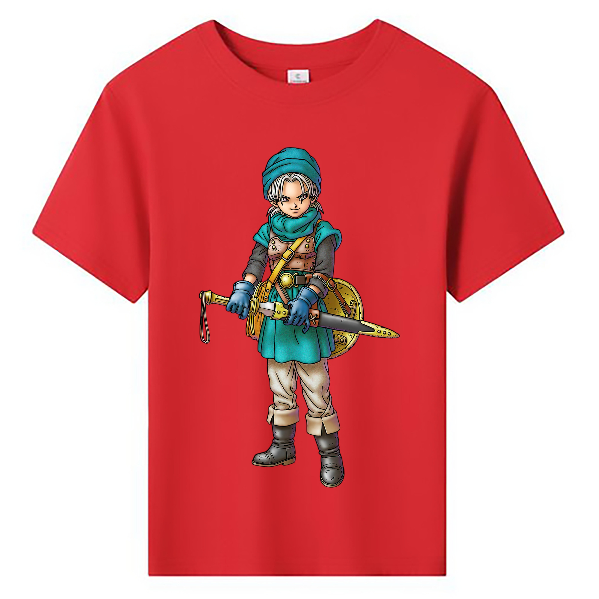 （画像用） ドラゴンクエスト Doragon Kuesuto Dragon Quest 綿100％キッズTシャツ（フロントプリント）