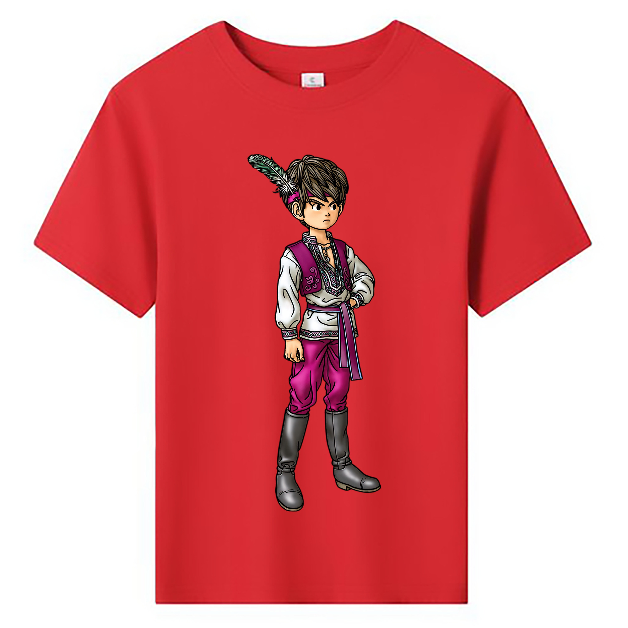 （画像用） ドラゴンクエスト Doragon Kuesuto Dragon Quest 綿100％キッズTシャツ（フロントプリント）