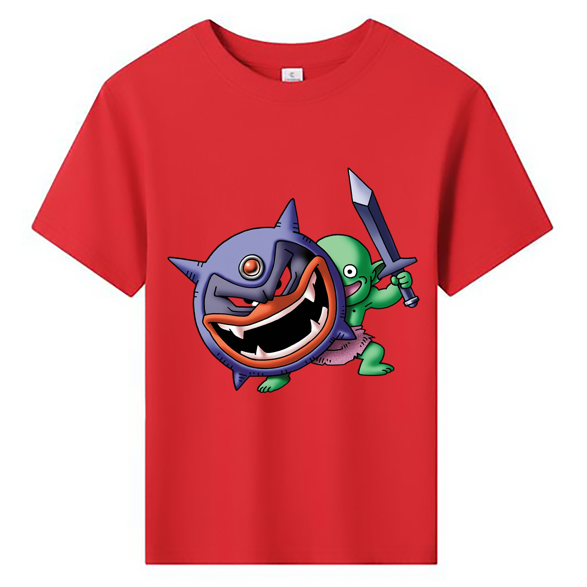 （画像用） ドラゴンクエスト Doragon Kuesuto Dragon Quest 綿100％キッズTシャツ（フロントプリント）