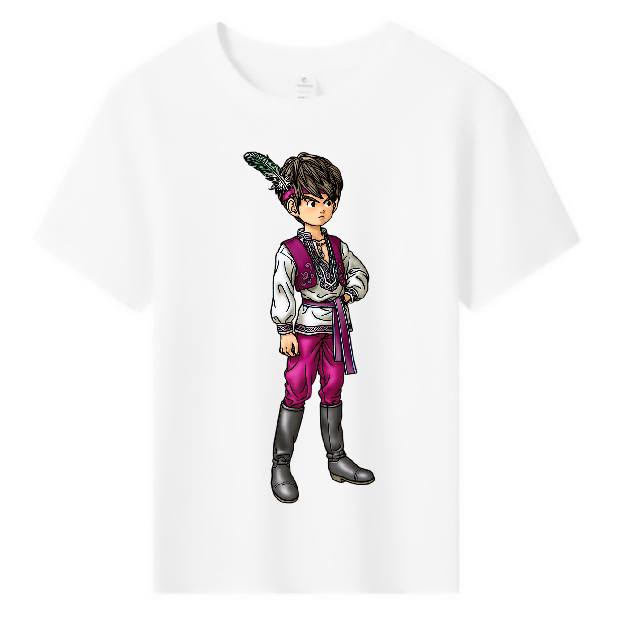 （画像用） ドラゴンクエスト Doragon Kuesuto Dragon Quest 綿100％キッズTシャツ（フロントプリント）
