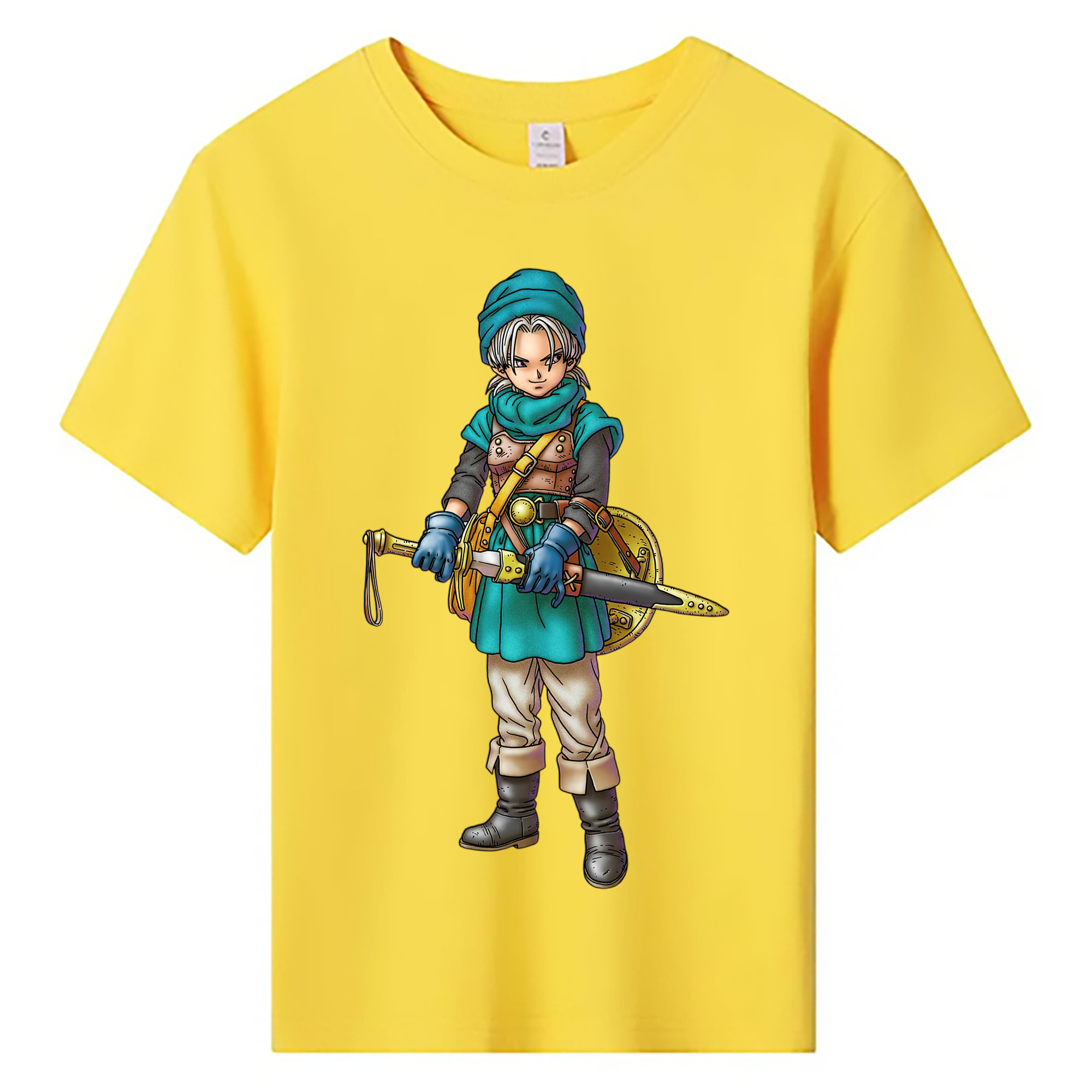（画像用） ドラゴンクエスト Doragon Kuesuto Dragon Quest 綿100％キッズTシャツ（フロントプリント）