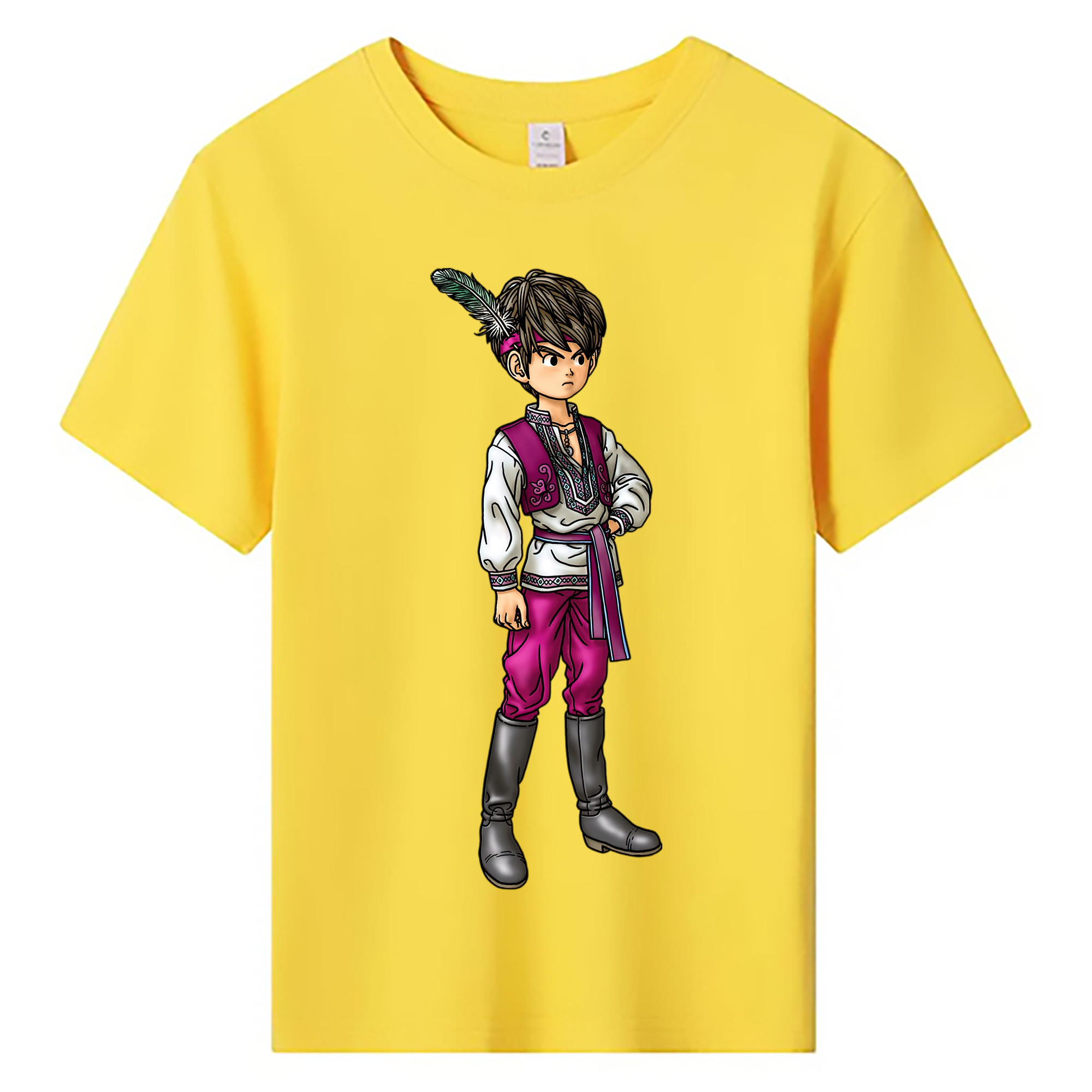 （画像用） ドラゴンクエスト Doragon Kuesuto Dragon Quest 綿100％キッズTシャツ（フロントプリント）