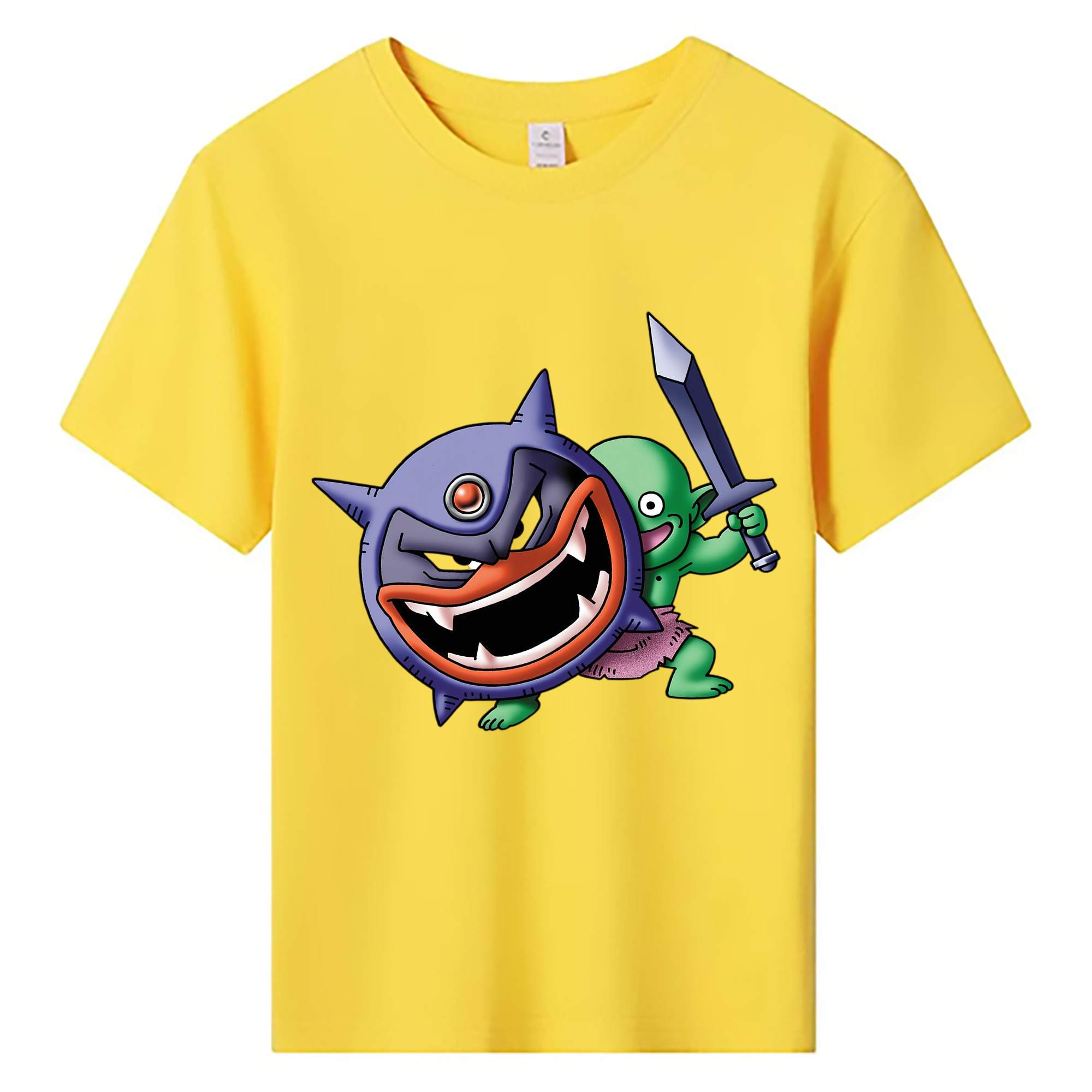 （画像用） ドラゴンクエスト Doragon Kuesuto Dragon Quest 綿100％キッズTシャツ（フロントプリント）
