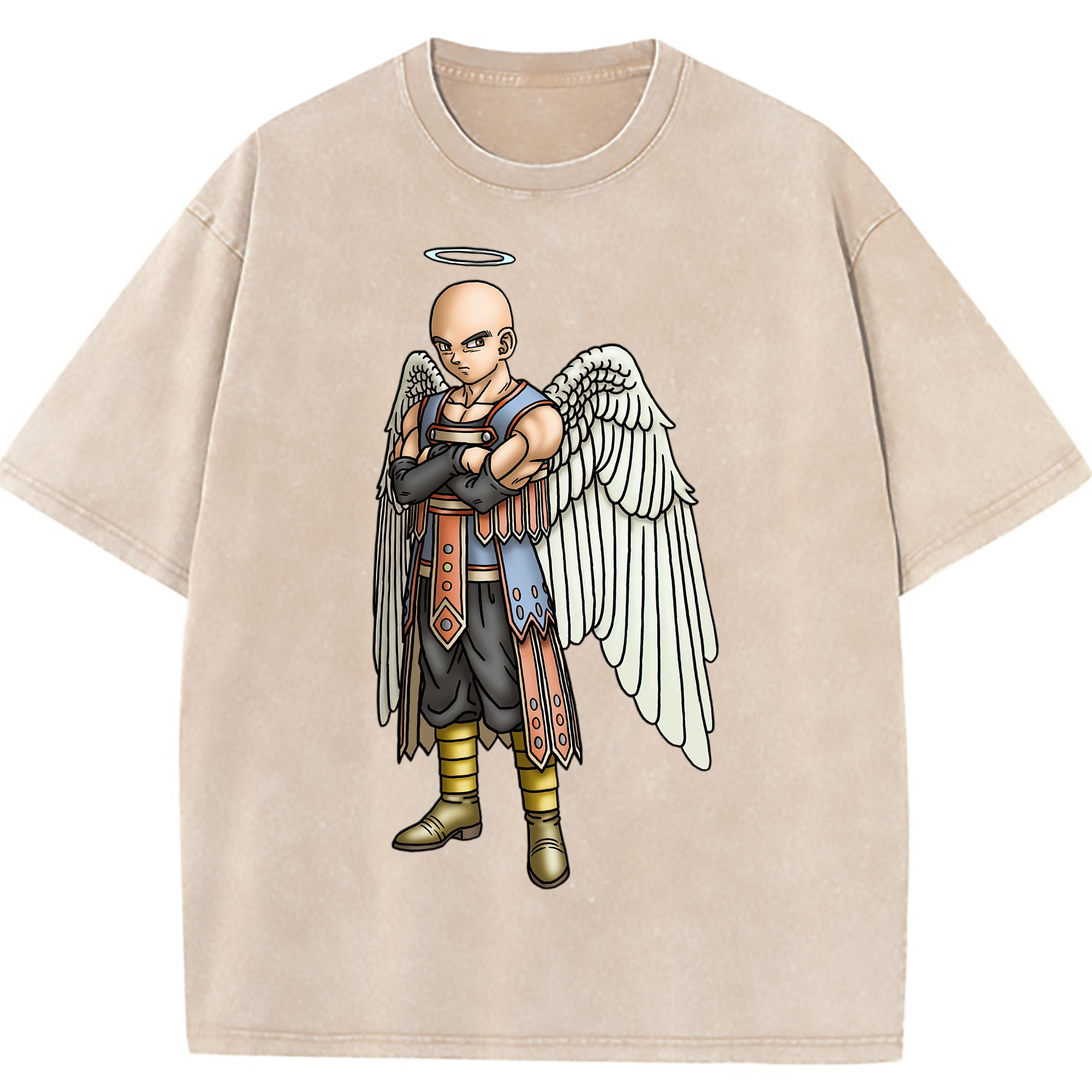 （画像用） ドラゴンクエスト Doragon Kuesuto Dragon Quest 綿100% ヴィンテージ風 半袖Tシャツ（フロントプリント）