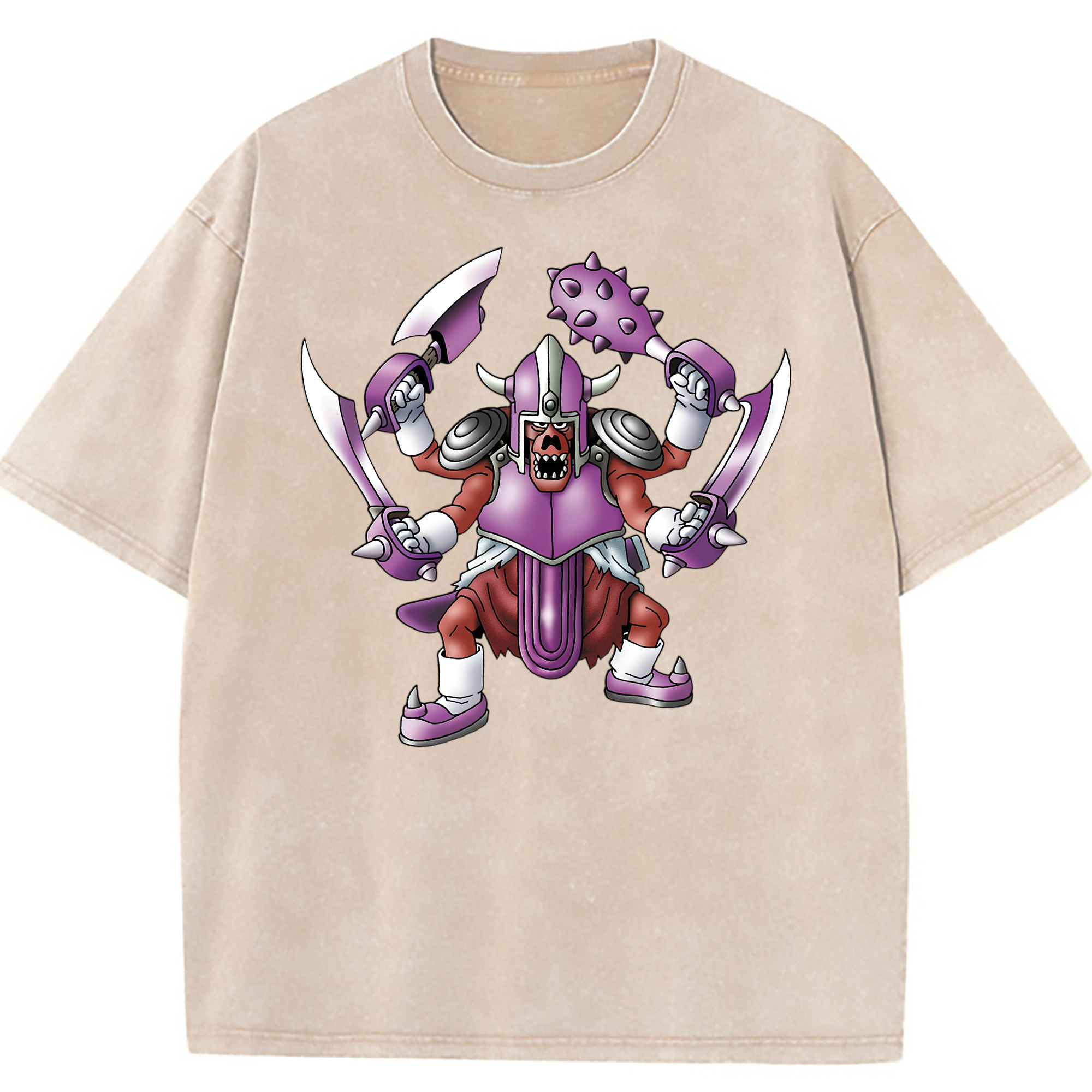 （画像用） ドラゴンクエスト Doragon Kuesuto Dragon Quest 綿100% ヴィンテージ風 半袖Tシャツ（フロントプリント）