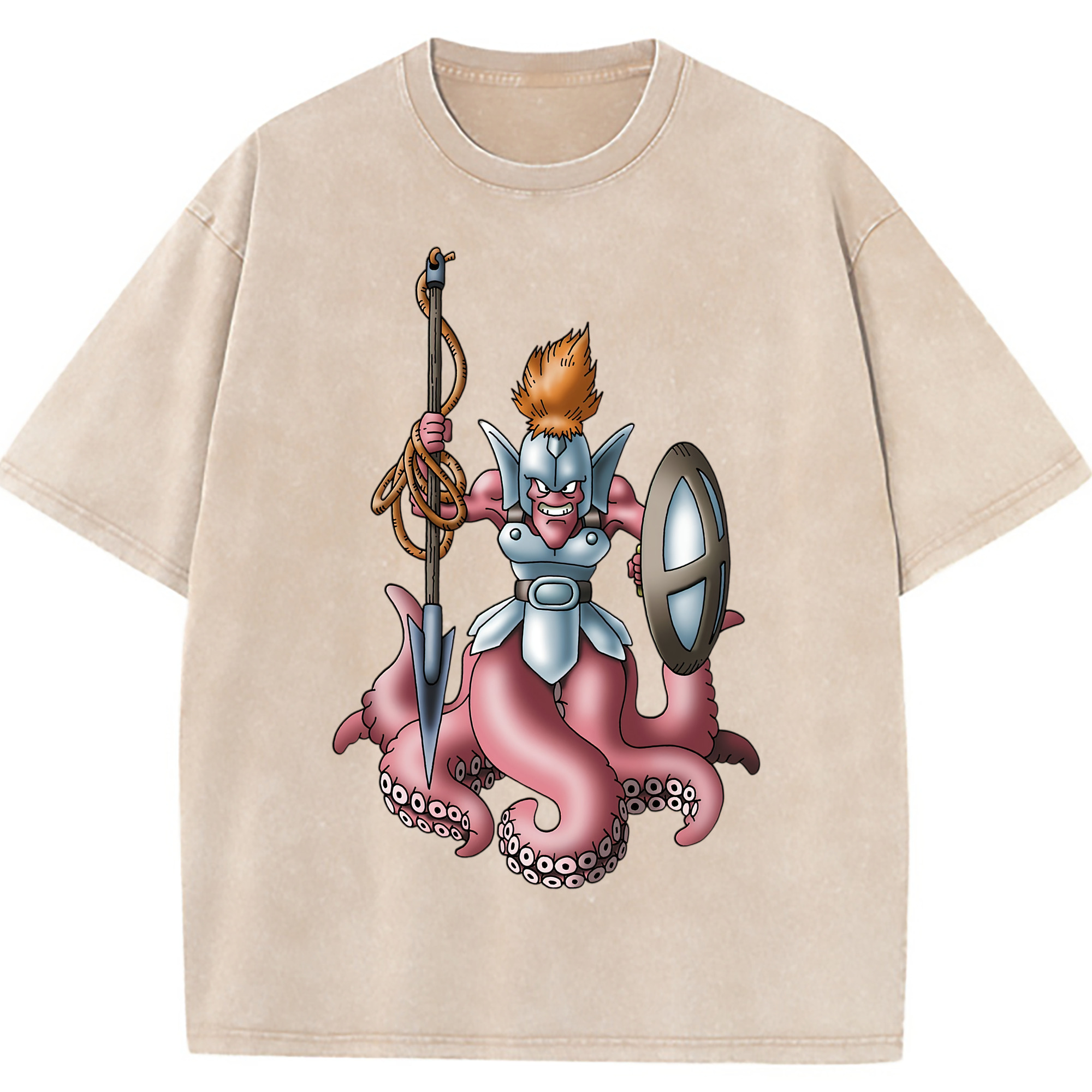 （画像用） ドラゴンクエスト Doragon Kuesuto Dragon Quest 綿100% ヴィンテージ風 半袖Tシャツ（フロントプリント）