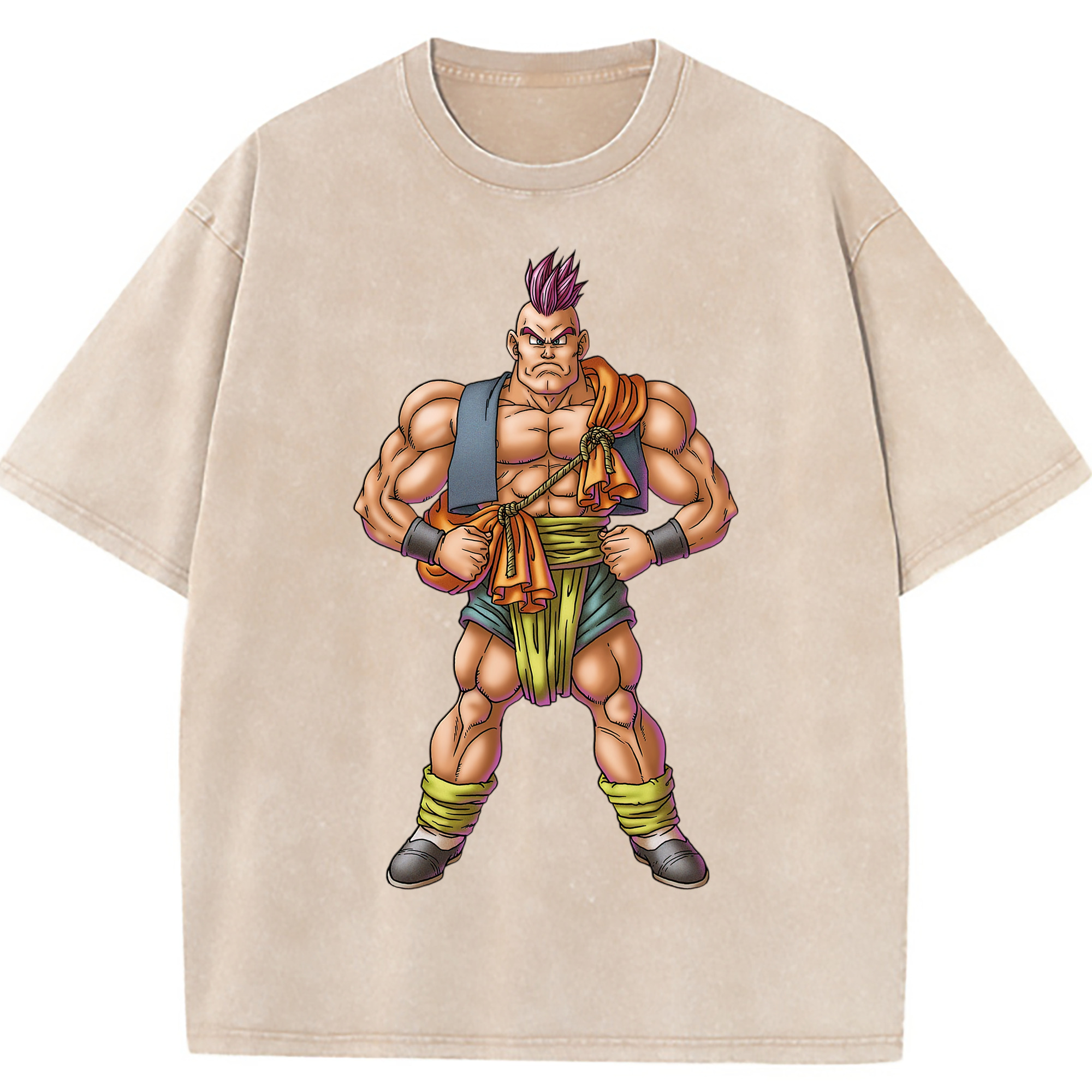 （画像用） ドラゴンクエスト Doragon Kuesuto Dragon Quest 綿100% ヴィンテージ風 半袖Tシャツ（フロントプリント）