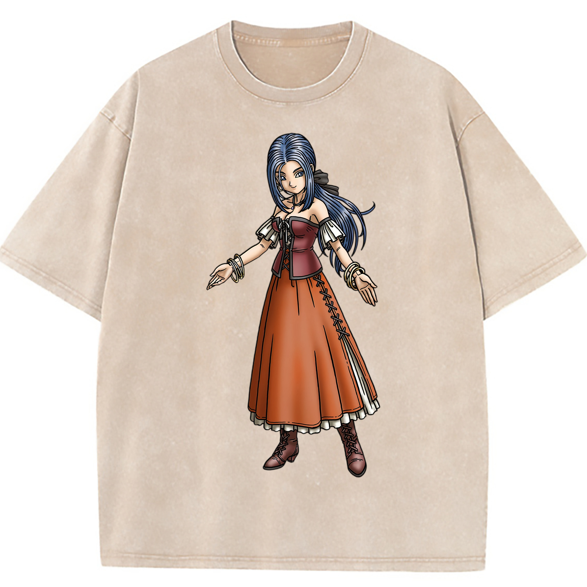 （画像用） ドラゴンクエスト Doragon Kuesuto Dragon Quest 綿100% ヴィンテージ風 半袖Tシャツ（フロントプリント）