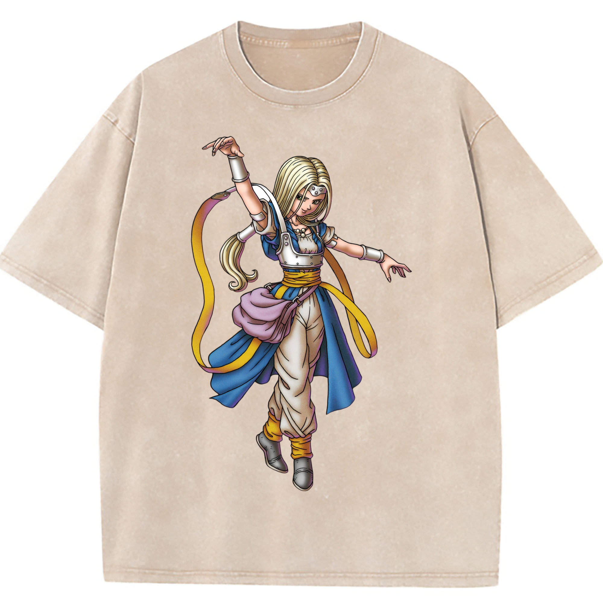 （画像用） ドラゴンクエスト Doragon Kuesuto Dragon Quest 綿100% ヴィンテージ風 半袖Tシャツ（フロントプリント）