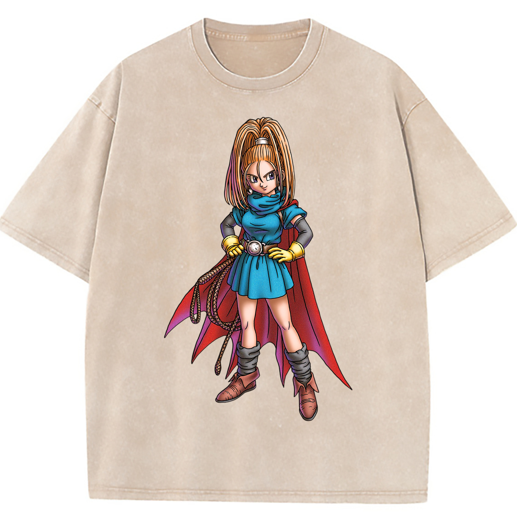 （画像用） ドラゴンクエスト Doragon Kuesuto Dragon Quest 綿100% ヴィンテージ風 半袖Tシャツ（フロントプリント）