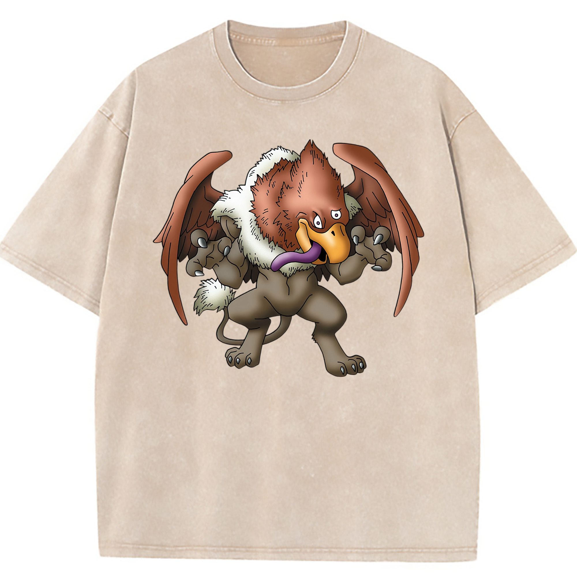 （画像用） ドラゴンクエスト Doragon Kuesuto Dragon Quest 綿100% ヴィンテージ風 半袖Tシャツ（フロントプリント）