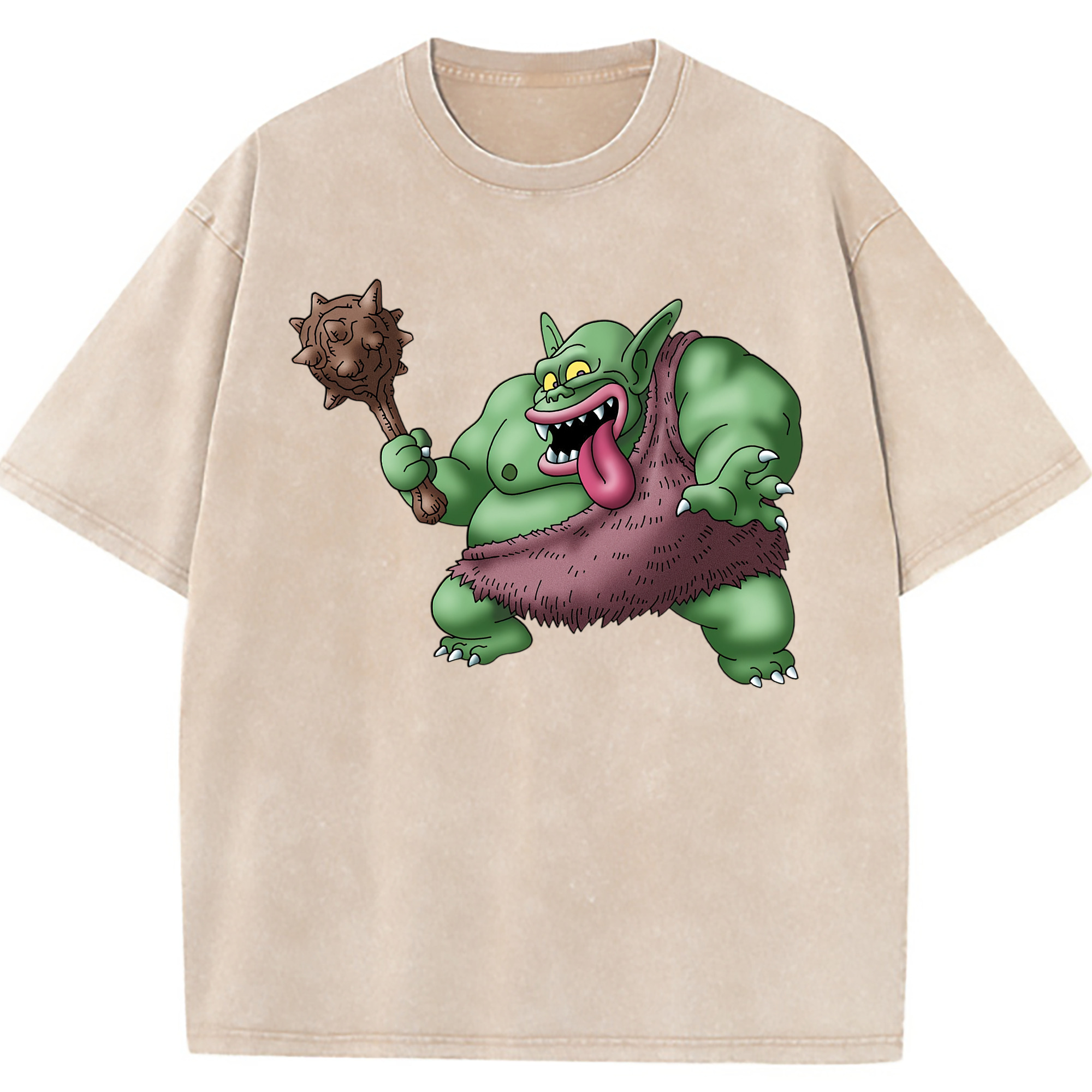 （画像用） ドラゴンクエスト Doragon Kuesuto Dragon Quest 綿100% ヴィンテージ風 半袖Tシャツ（フロントプリント）