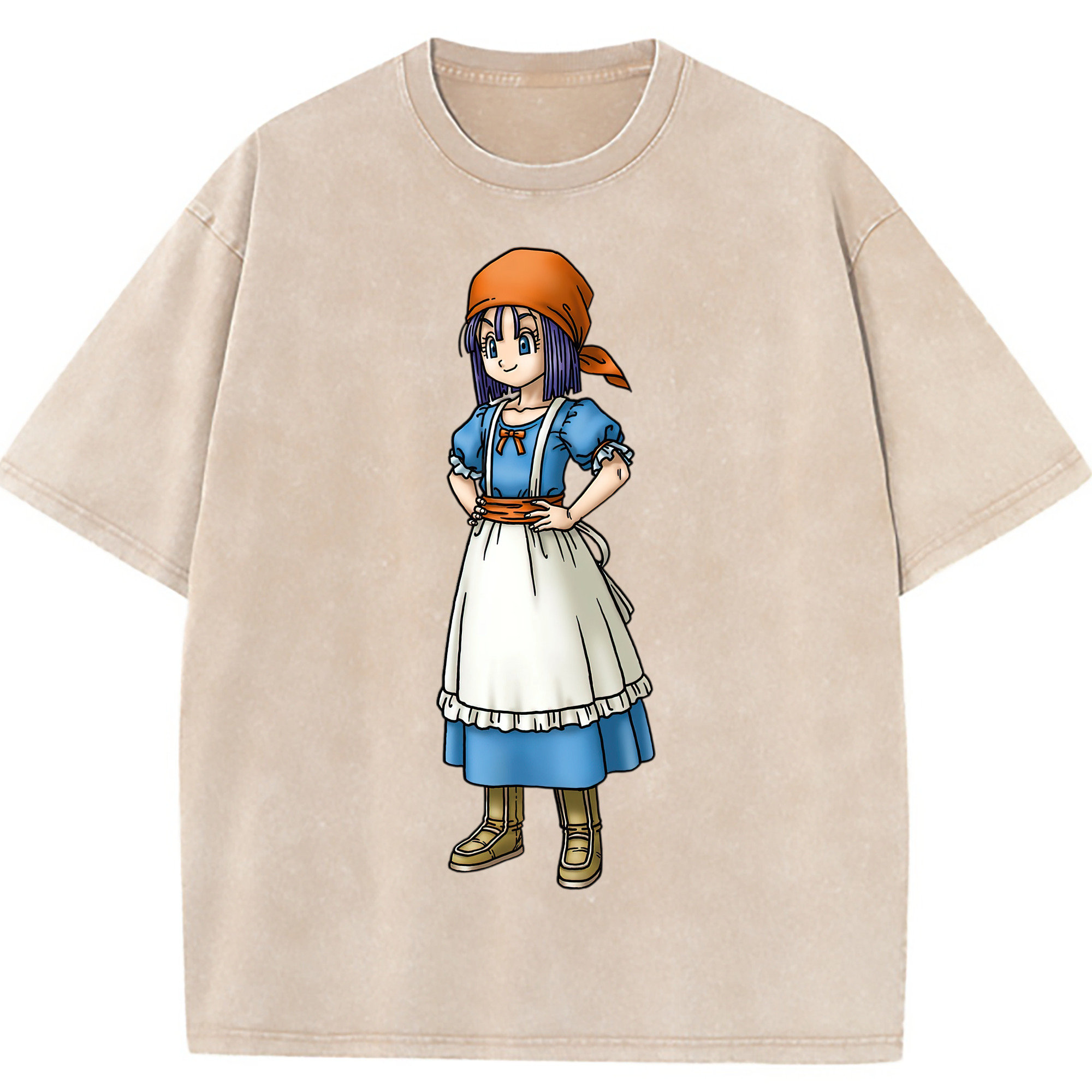 （画像用） ドラゴンクエスト Doragon Kuesuto Dragon Quest 綿100% ヴィンテージ風 半袖Tシャツ（フロントプリント）