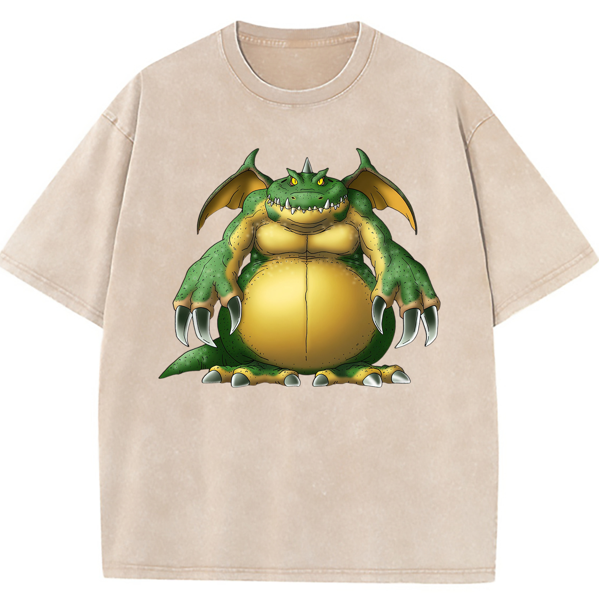 （画像用） ドラゴンクエスト Doragon Kuesuto Dragon Quest 綿100% ヴィンテージ風 半袖Tシャツ（フロントプリント）