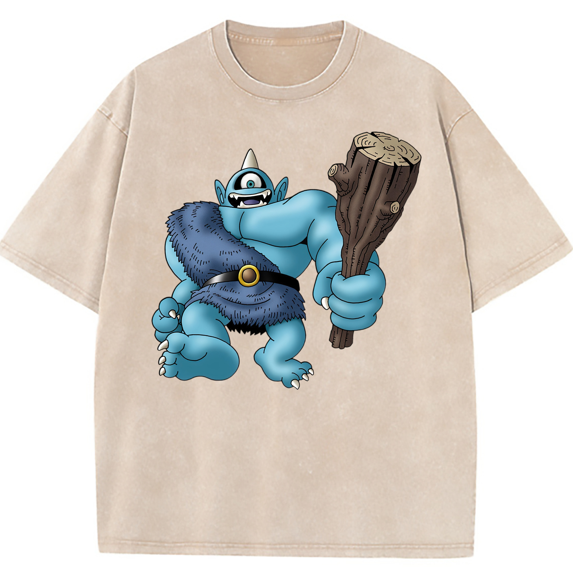 （画像用） ドラゴンクエスト Doragon Kuesuto Dragon Quest 綿100% ヴィンテージ風 半袖Tシャツ（フロントプリント）