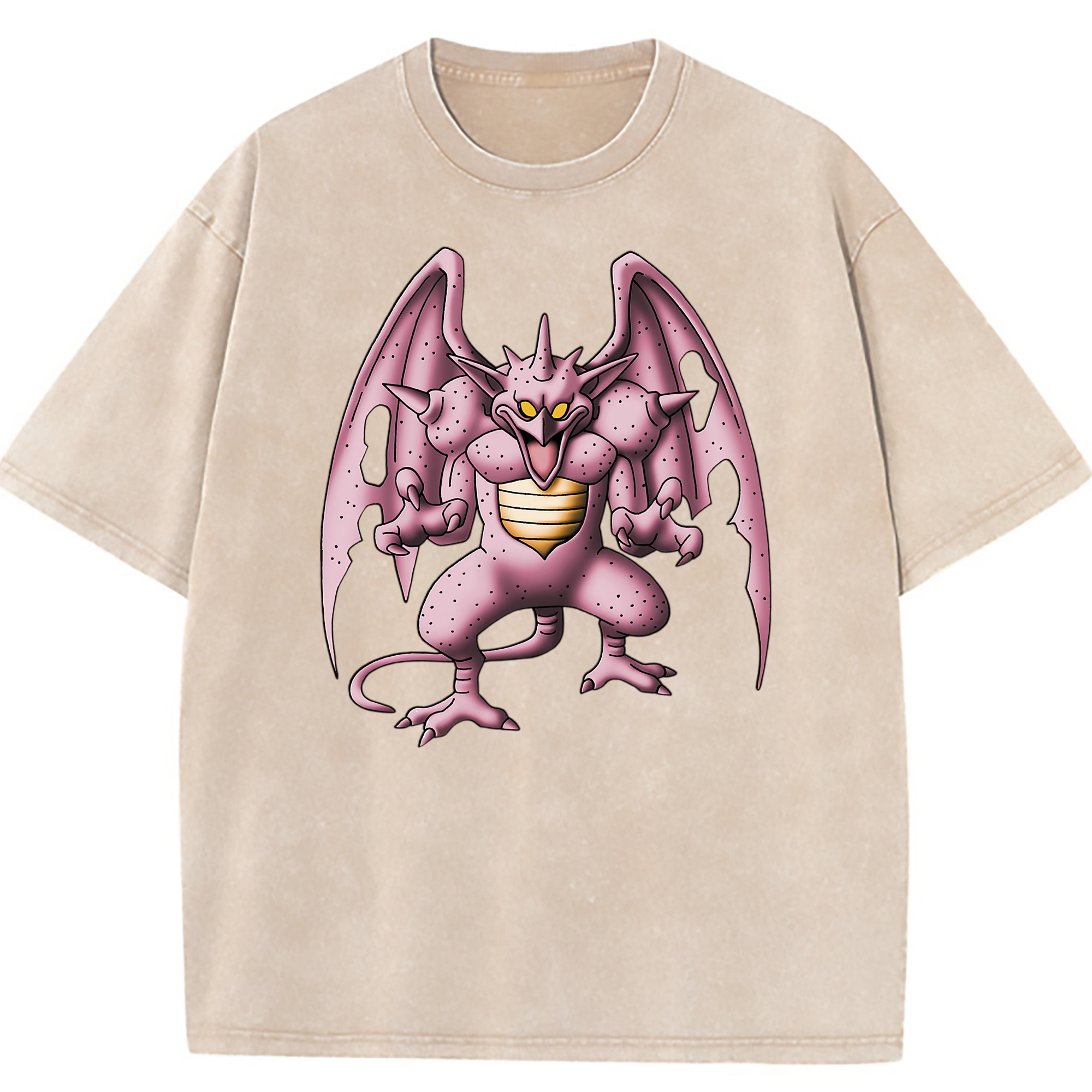 （画像用） ドラゴンクエスト Doragon Kuesuto Dragon Quest 綿100% ヴィンテージ風 半袖Tシャツ（フロントプリント）