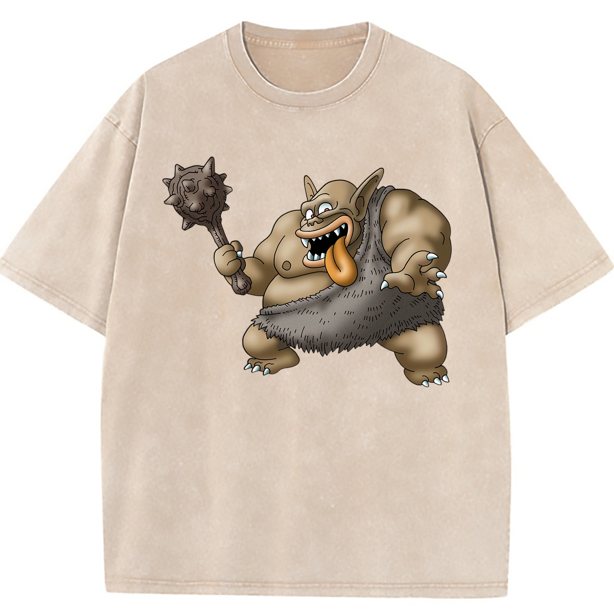 （画像用） ドラゴンクエスト Doragon Kuesuto Dragon Quest 綿100% ヴィンテージ風 半袖Tシャツ（フロントプリント）