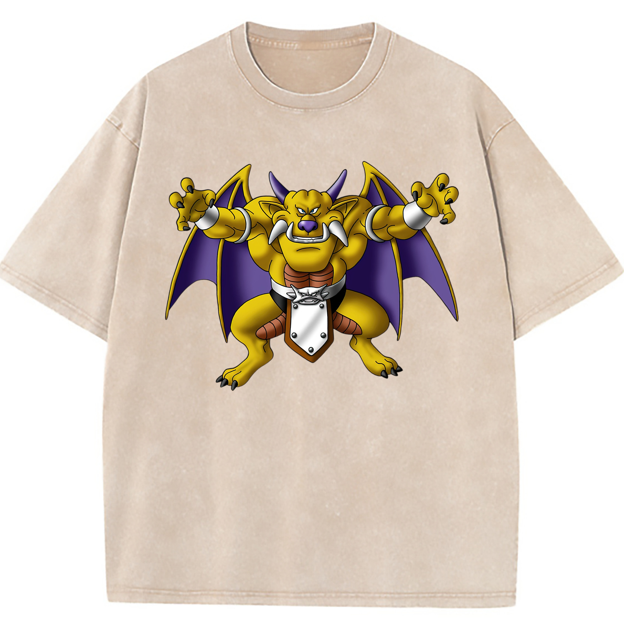 （画像用） ドラゴンクエスト Doragon Kuesuto Dragon Quest 綿100% ヴィンテージ風 半袖Tシャツ（フロントプリント）
