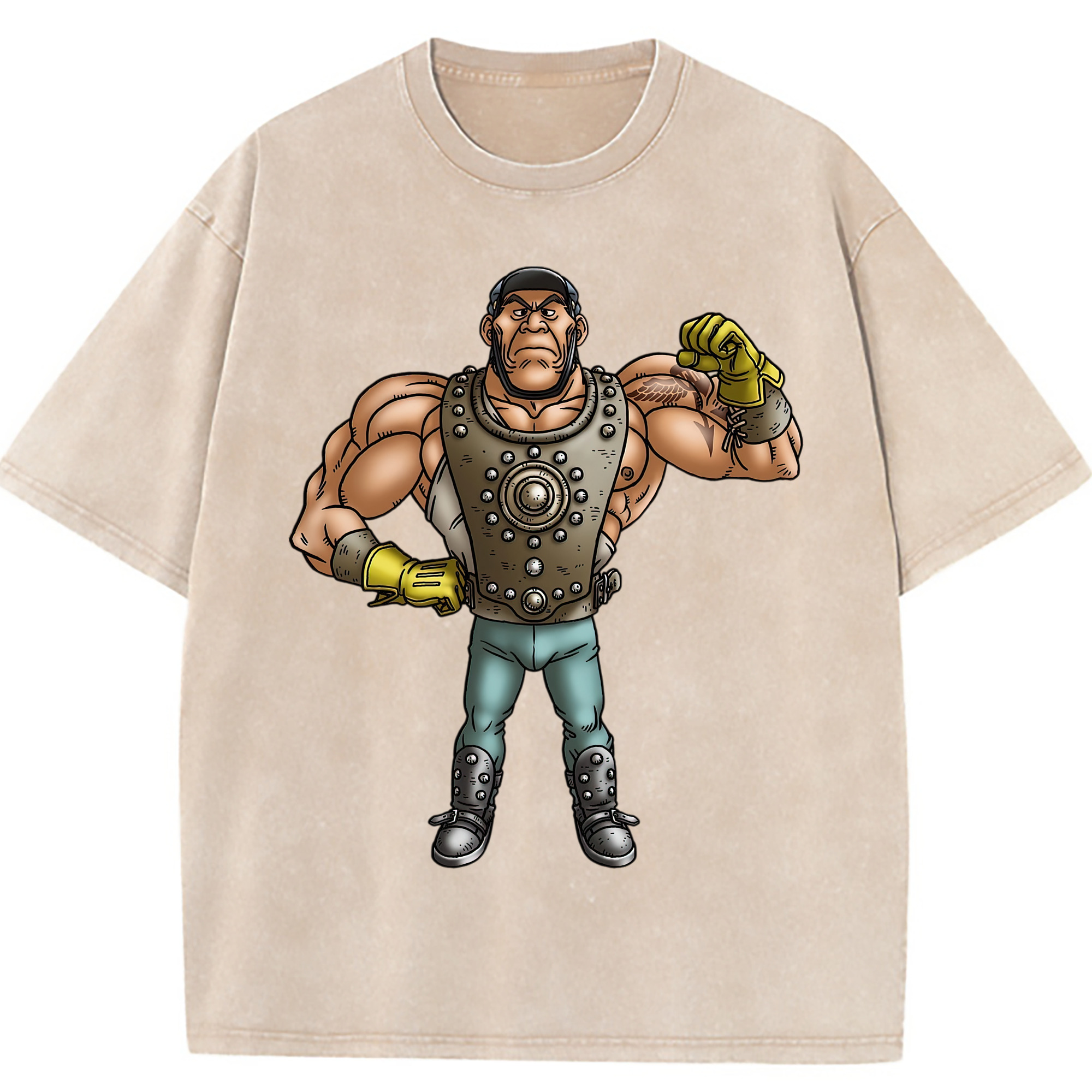 （画像用） ドラゴンクエスト Doragon Kuesuto Dragon Quest 綿100% ヴィンテージ風 半袖Tシャツ（フロントプリント）