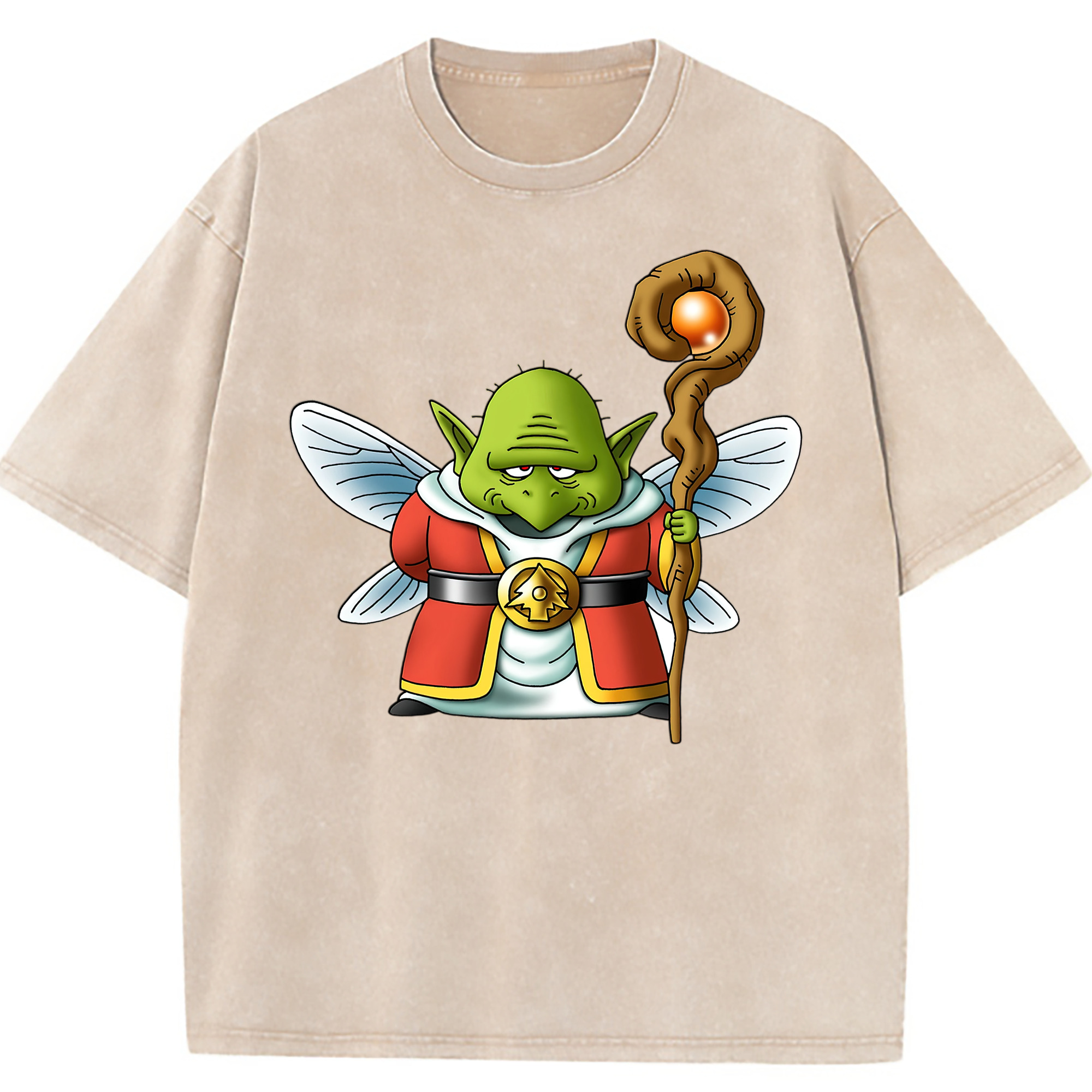 （画像用） ドラゴンクエスト Doragon Kuesuto Dragon Quest 綿100% ヴィンテージ風 半袖Tシャツ（フロントプリント）