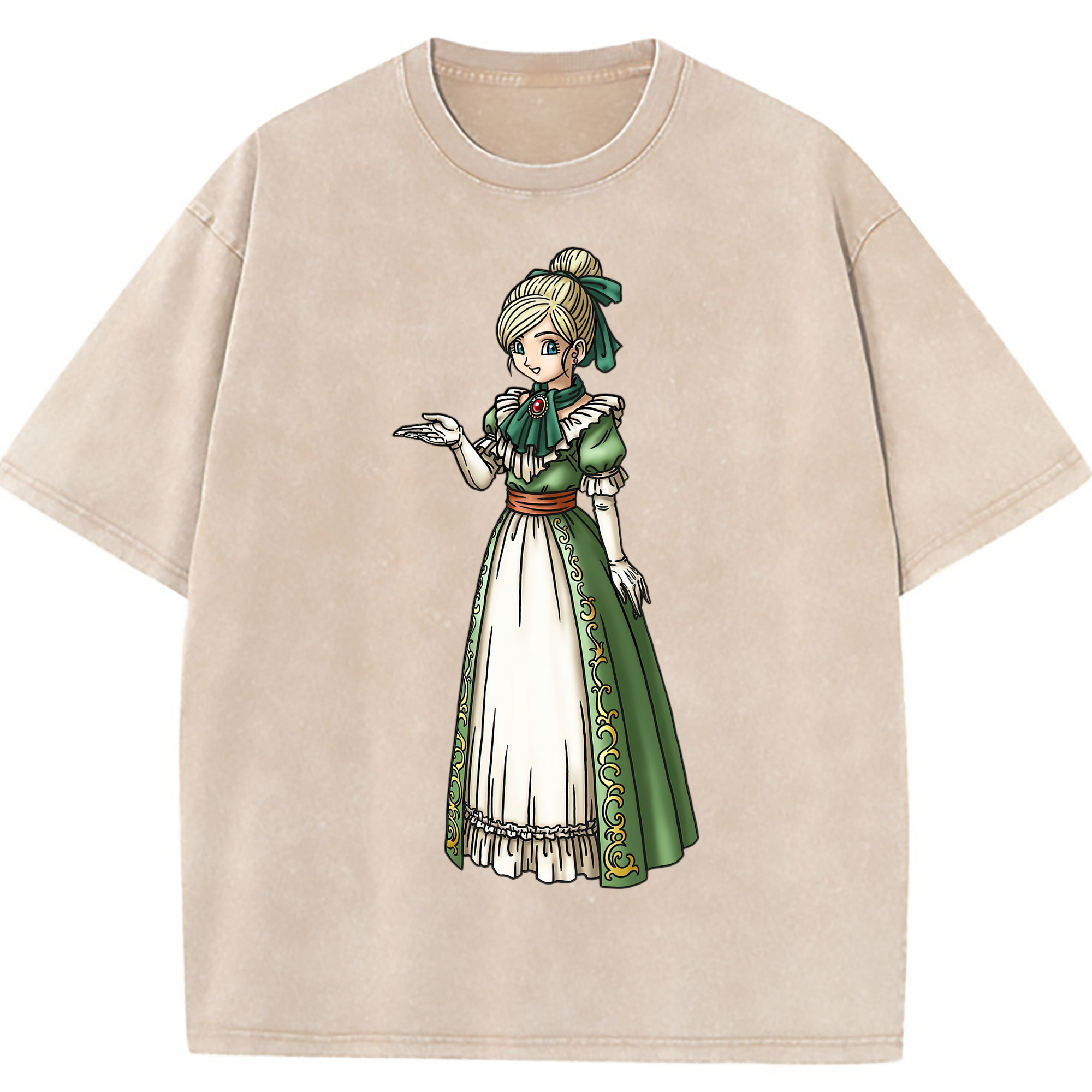 （画像用） ドラゴンクエスト Doragon Kuesuto Dragon Quest 綿100% ヴィンテージ風 半袖Tシャツ（フロントプリント）