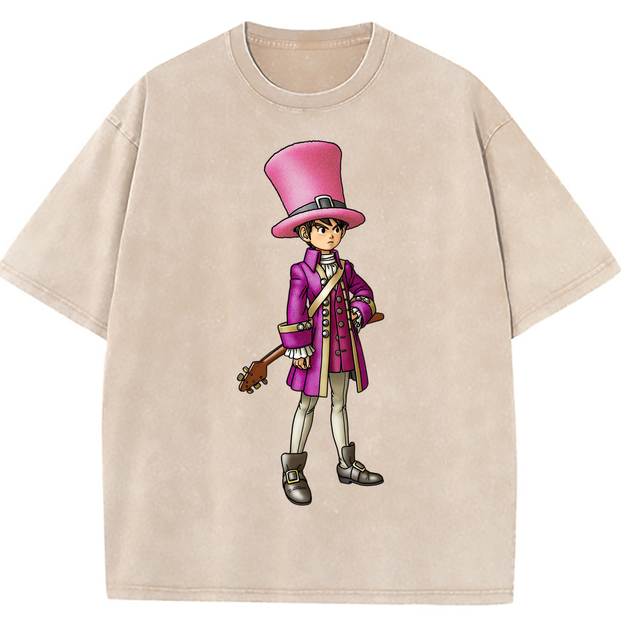 （画像用） ドラゴンクエスト Doragon Kuesuto Dragon Quest 綿100% ヴィンテージ風 半袖Tシャツ（フロントプリント）