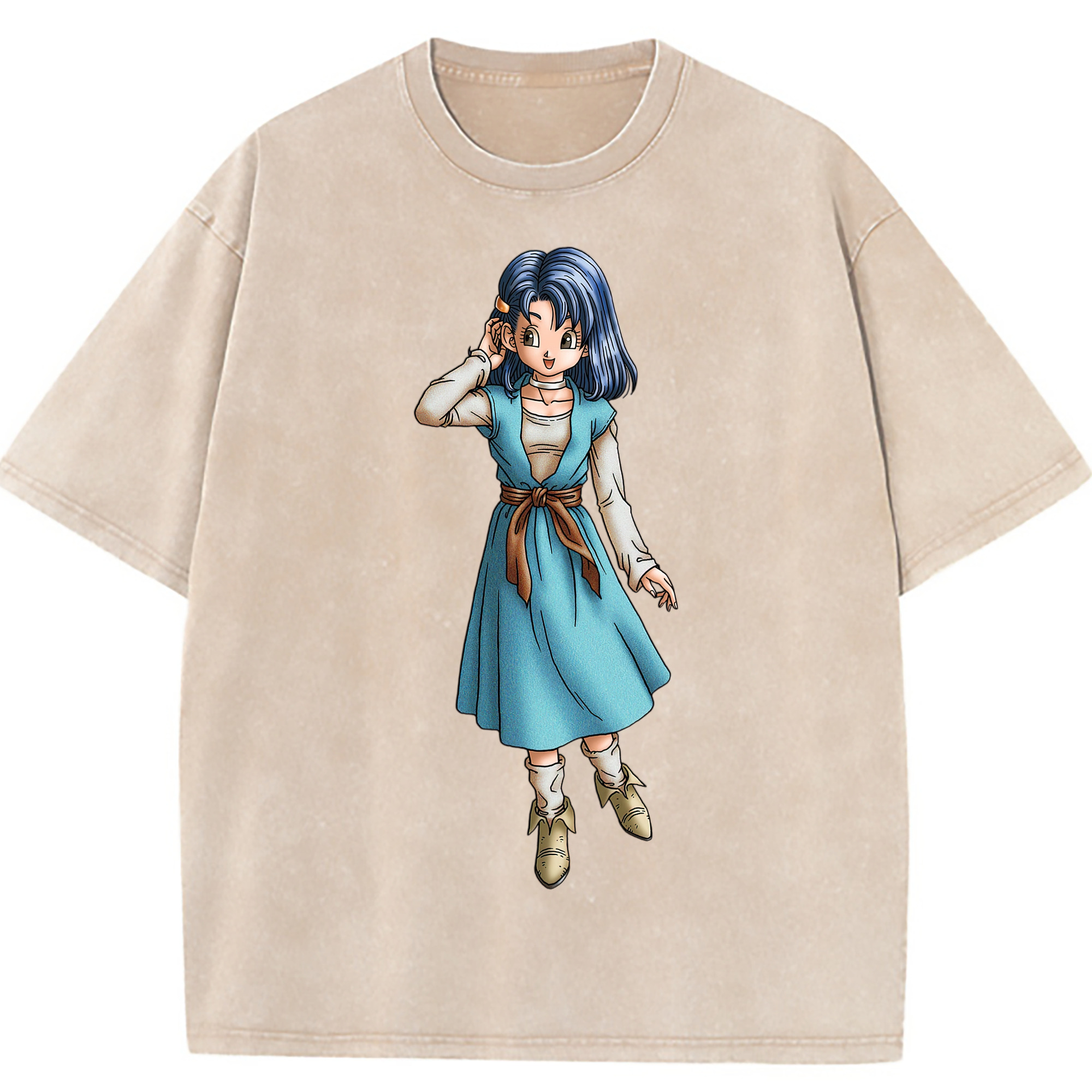 （画像用） ドラゴンクエスト Doragon Kuesuto Dragon Quest 綿100% ヴィンテージ風 半袖Tシャツ（フロントプリント）