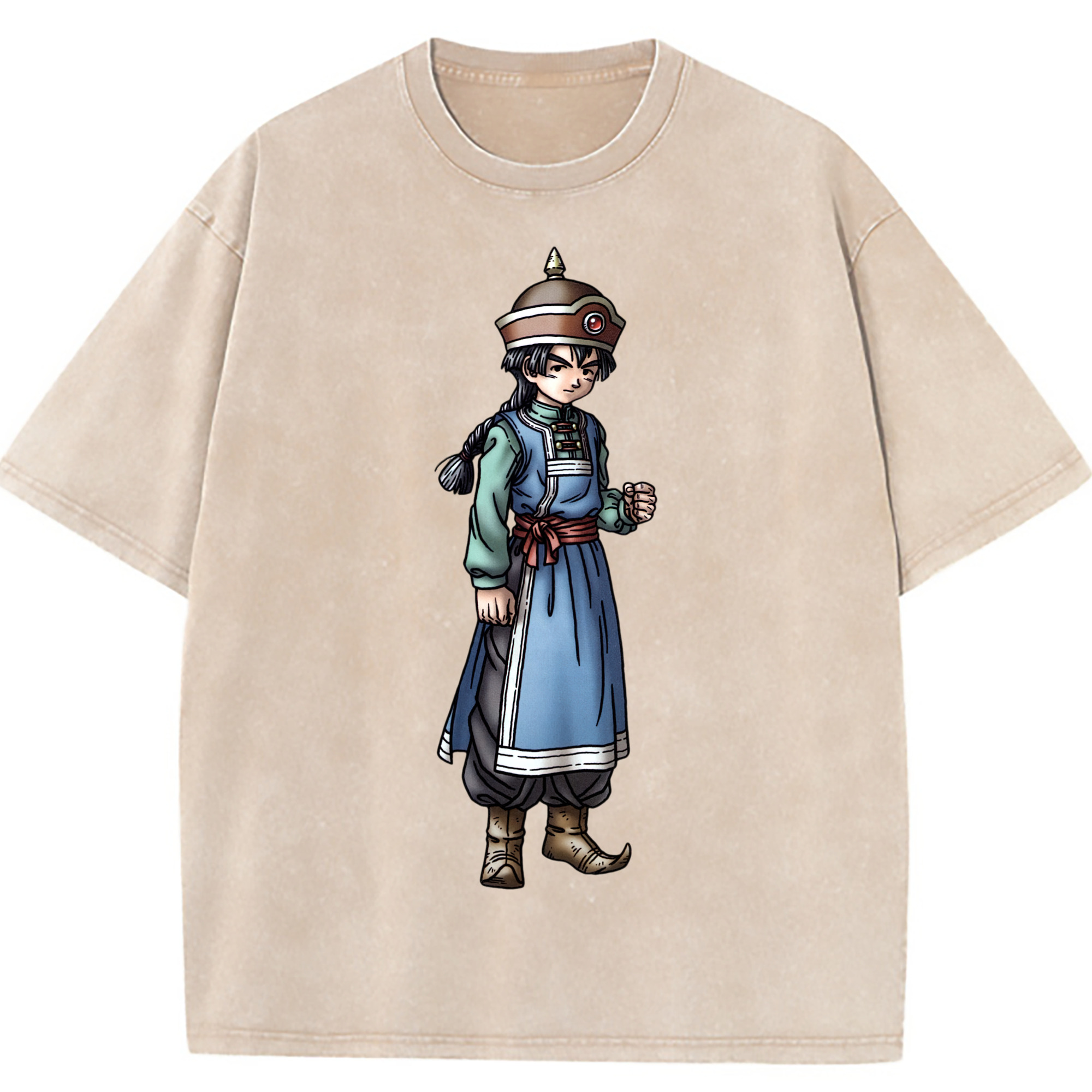 （画像用） ドラゴンクエスト Doragon Kuesuto Dragon Quest 綿100% ヴィンテージ風 半袖Tシャツ（フロントプリント）