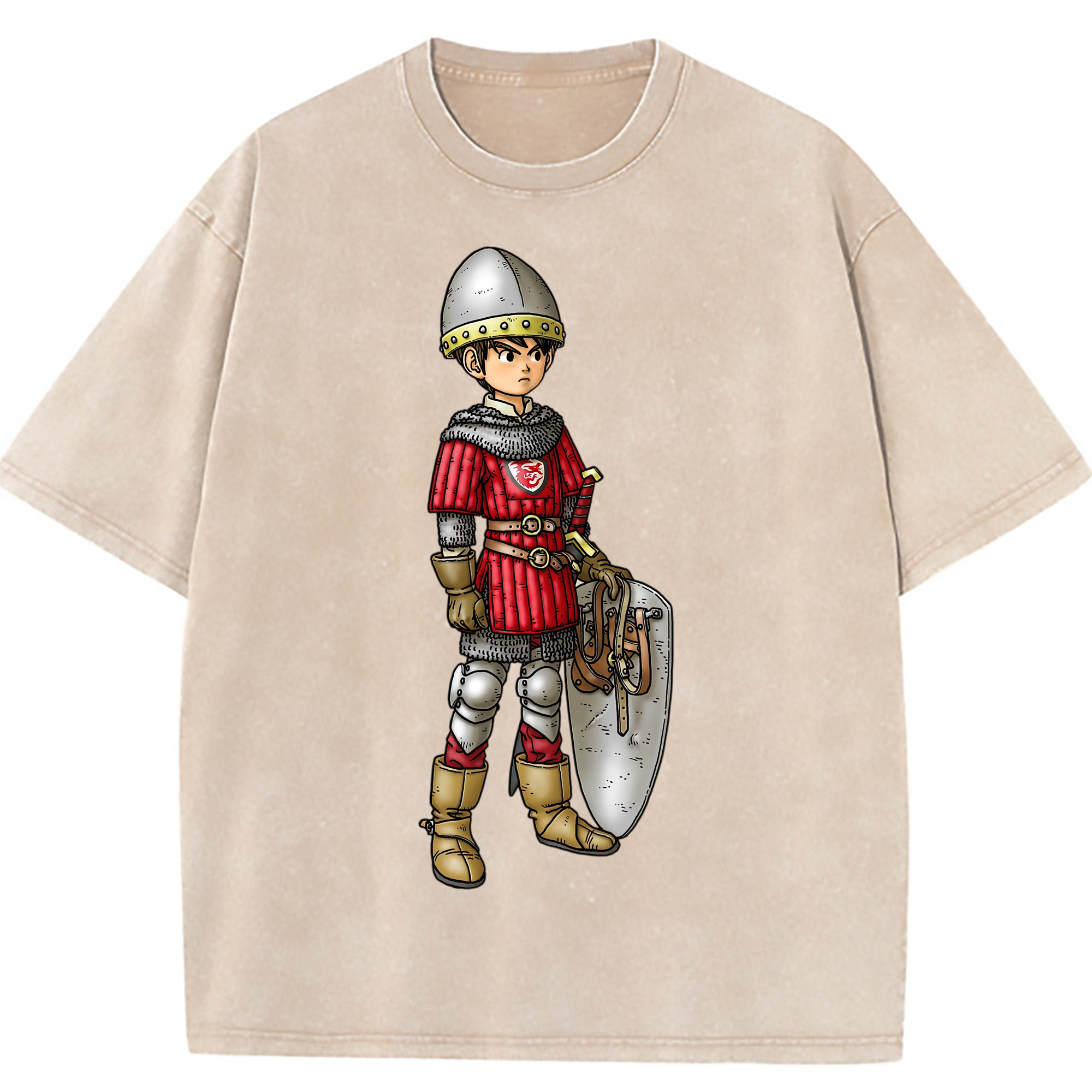 （画像用） ドラゴンクエスト Doragon Kuesuto Dragon Quest 綿100% ヴィンテージ風 半袖Tシャツ（フロントプリント）