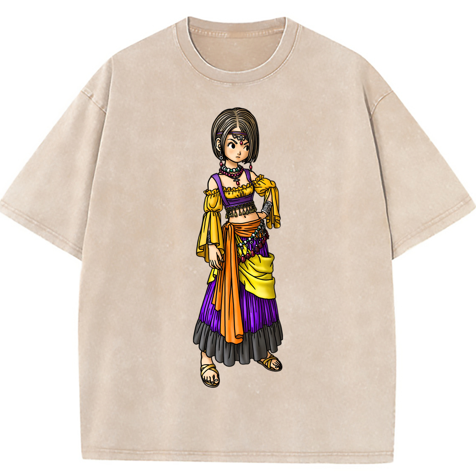 （画像用） ドラゴンクエスト Doragon Kuesuto Dragon Quest 綿100% ヴィンテージ風 半袖Tシャツ（フロントプリント）