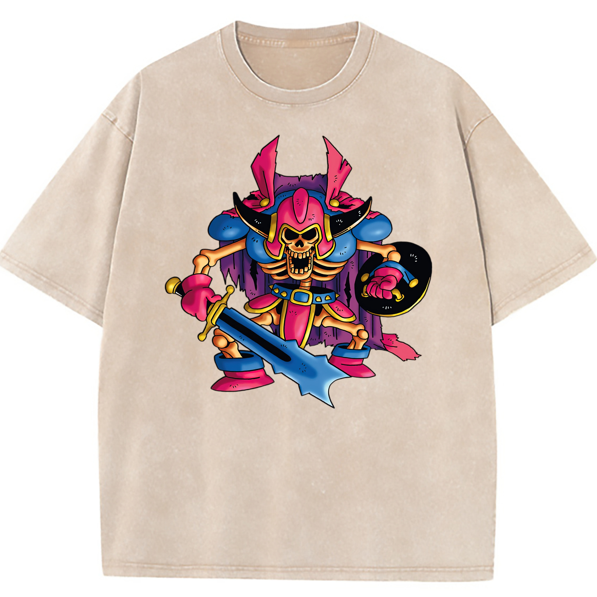 （画像用） ドラゴンクエスト Doragon Kuesuto Dragon Quest 綿100% ヴィンテージ風 半袖Tシャツ（フロントプリント）
