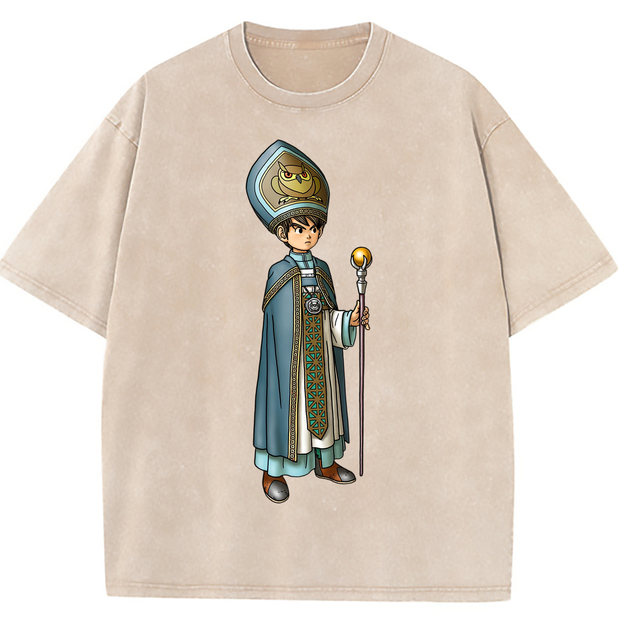（画像用） ドラゴンクエスト Doragon Kuesuto Dragon Quest 綿100% ヴィンテージ風 半袖Tシャツ（フロントプリント）