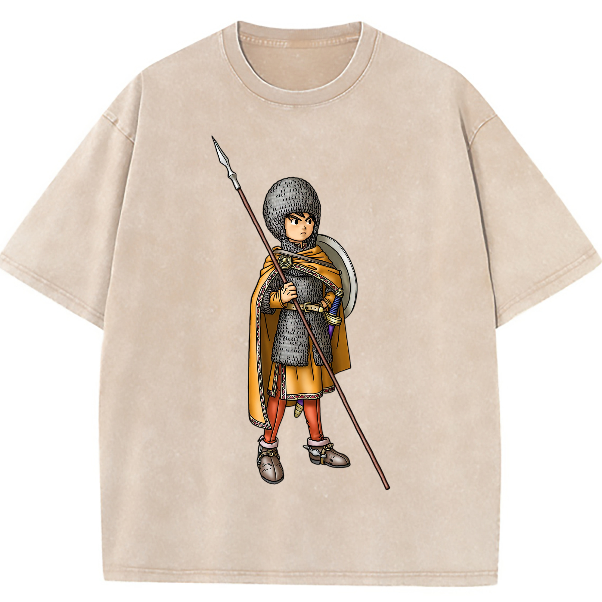（画像用） ドラゴンクエスト Doragon Kuesuto Dragon Quest 綿100% ヴィンテージ風 半袖Tシャツ（フロントプリント）