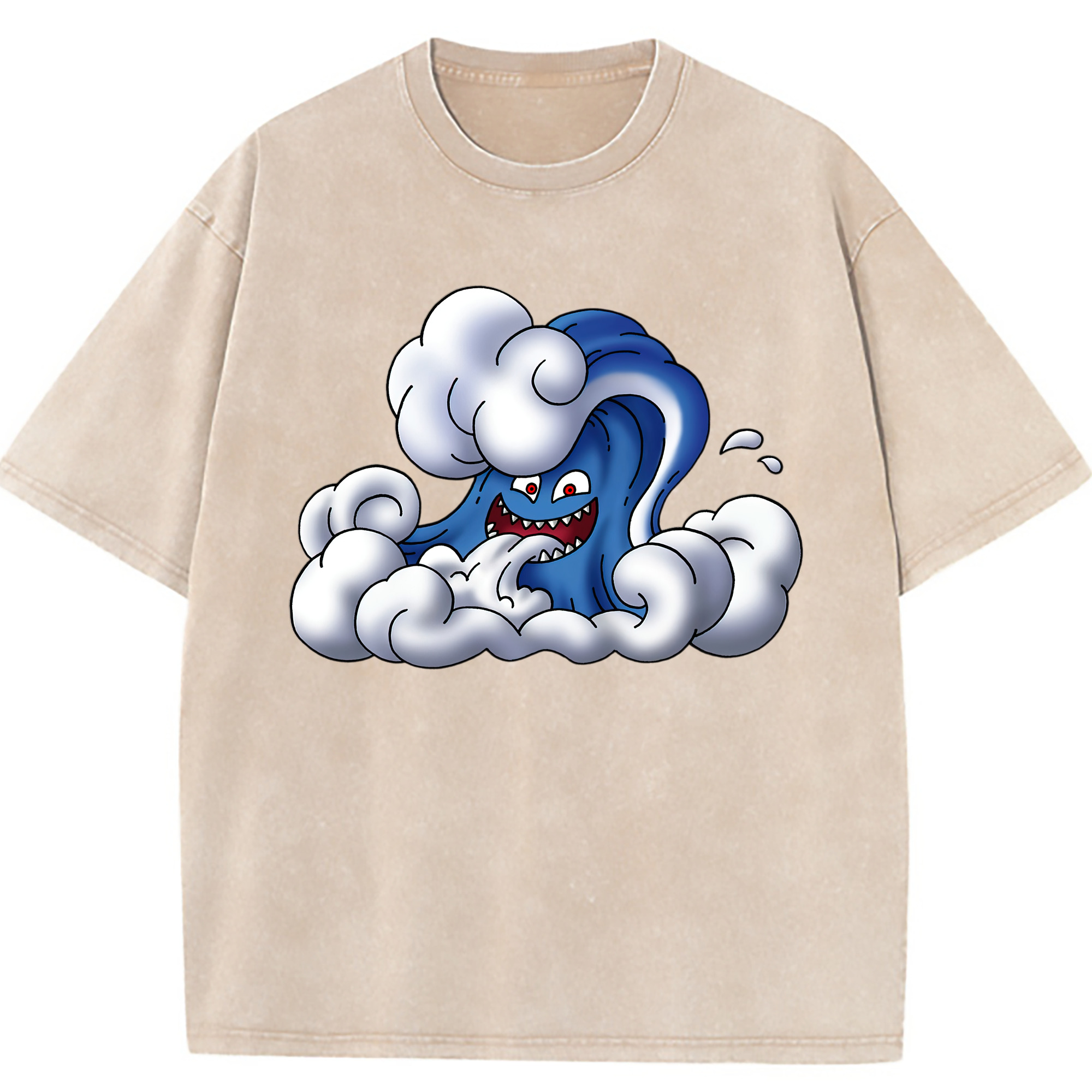 （画像用） ドラゴンクエスト Doragon Kuesuto Dragon Quest 綿100% ヴィンテージ風 半袖Tシャツ（フロントプリント）