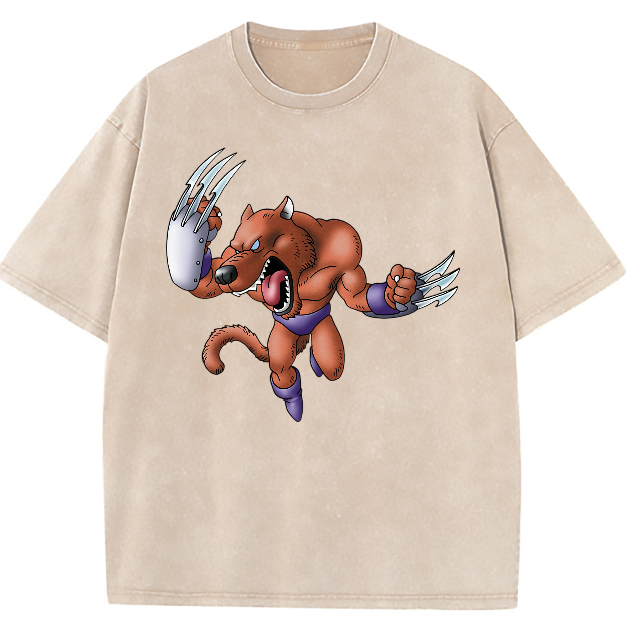 （画像用） ドラゴンクエスト Doragon Kuesuto Dragon Quest 綿100% ヴィンテージ風 半袖Tシャツ（フロントプリント）