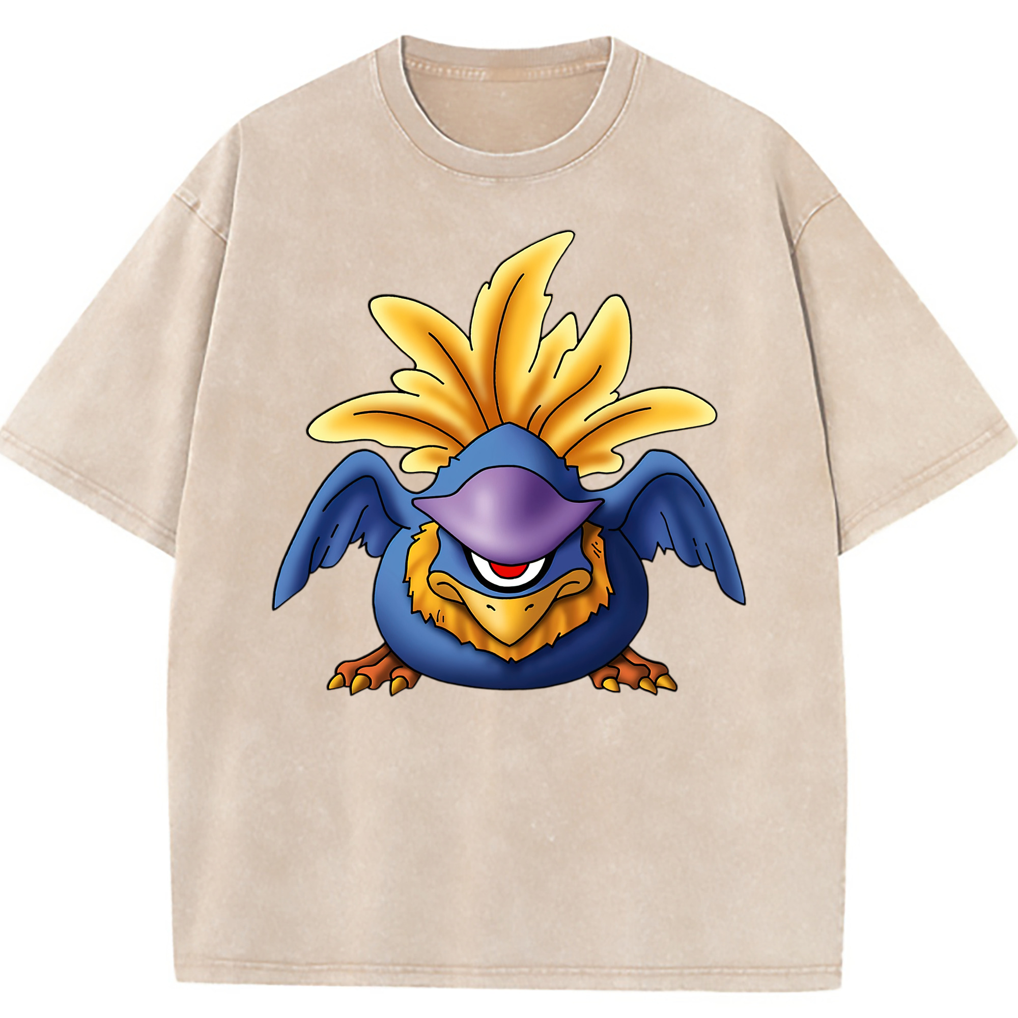（画像用） ドラゴンクエスト Doragon Kuesuto Dragon Quest 綿100% ヴィンテージ風 半袖Tシャツ（フロントプリント）