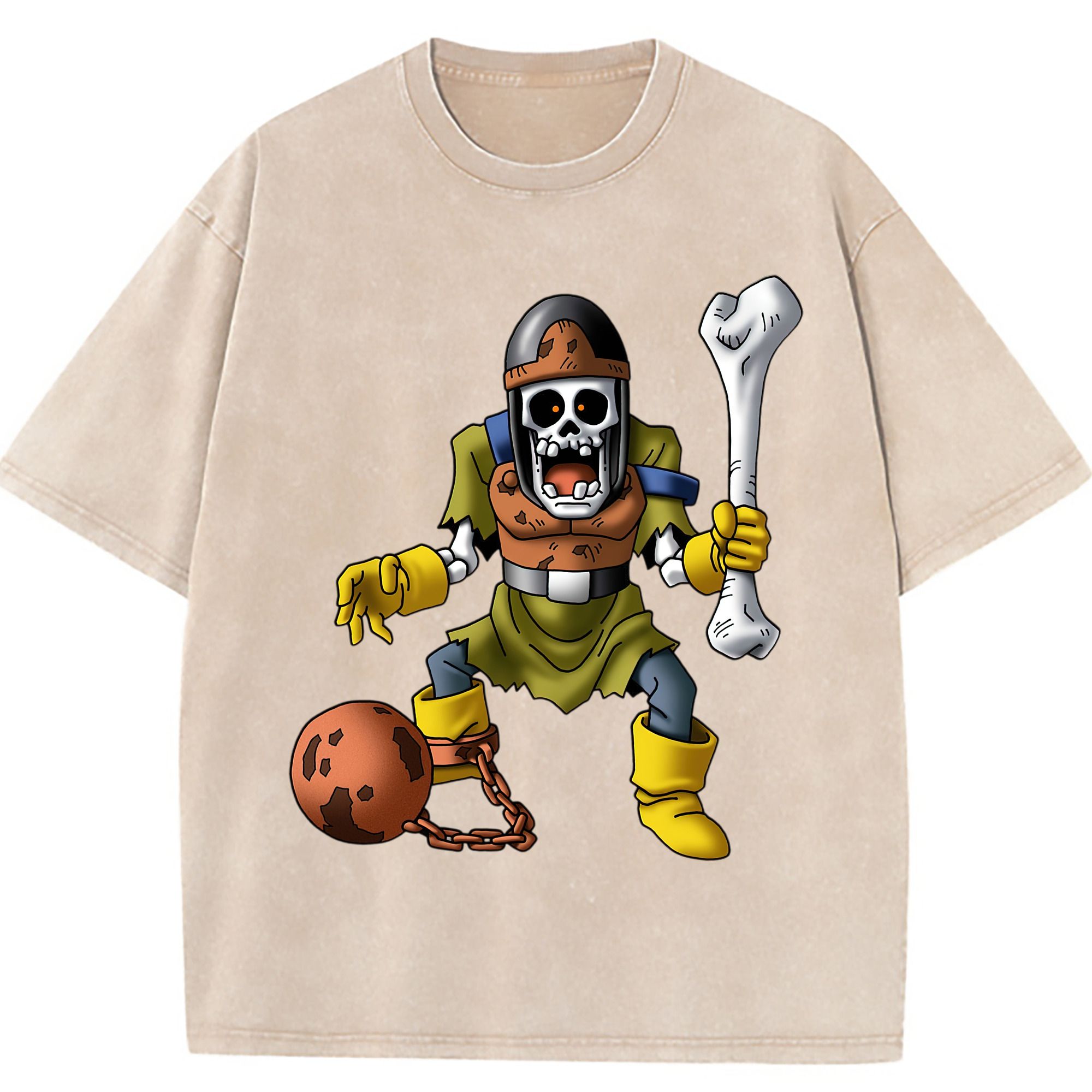 （画像用） ドラゴンクエスト Doragon Kuesuto Dragon Quest 綿100% ヴィンテージ風 半袖Tシャツ（フロントプリント）
