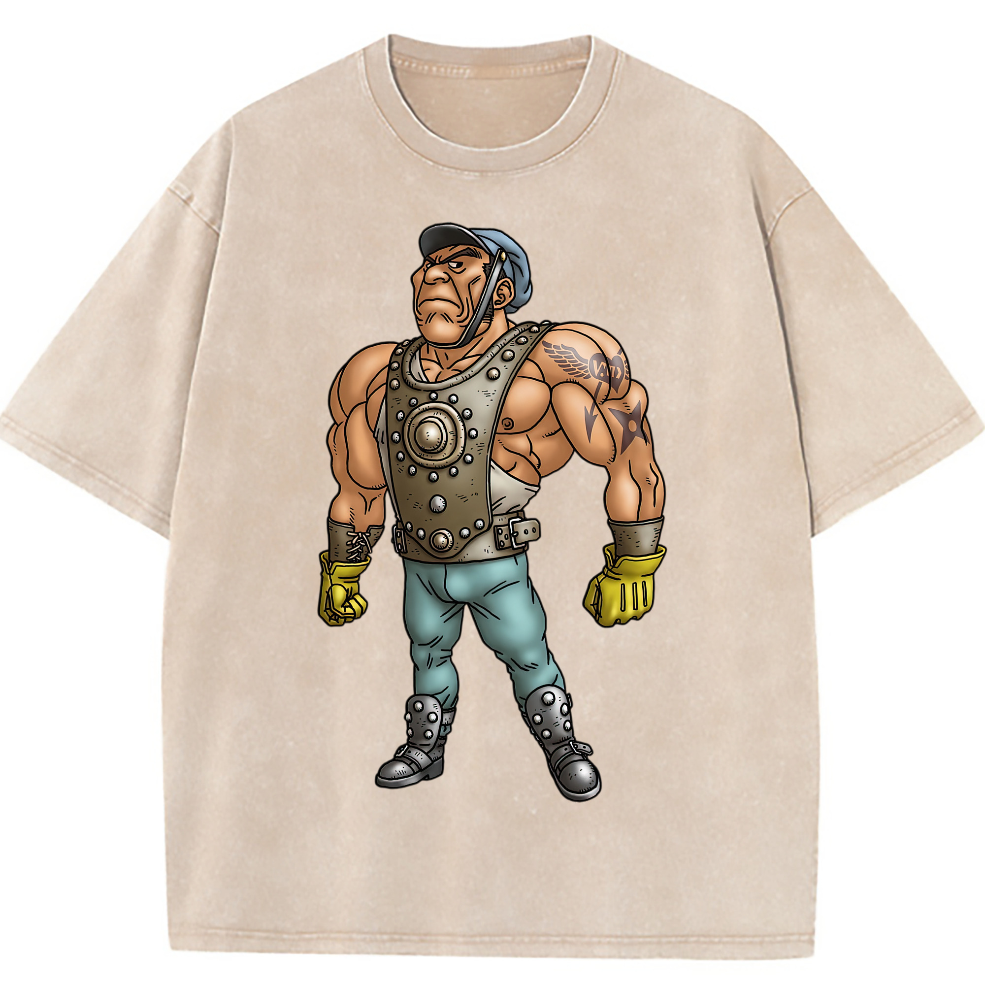 （画像用） ドラゴンクエスト Doragon Kuesuto Dragon Quest 綿100% ヴィンテージ風 半袖Tシャツ（フロントプリント）
