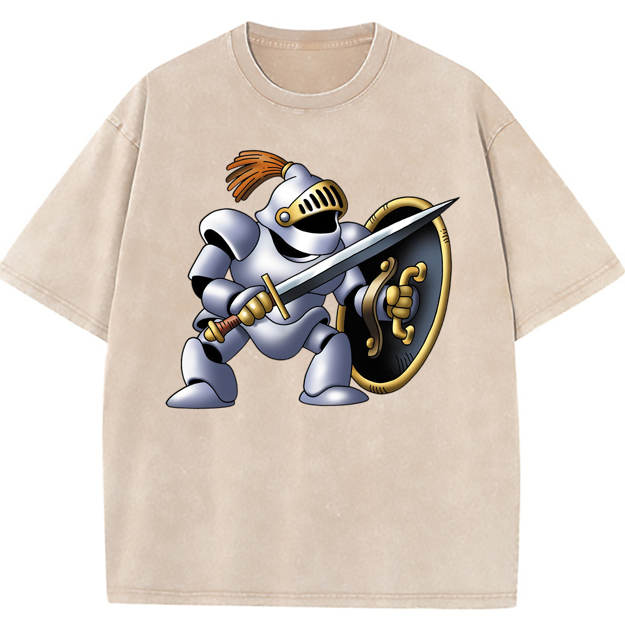 （画像用） ドラゴンクエスト Doragon Kuesuto Dragon Quest 綿100% ヴィンテージ風 半袖Tシャツ（フロントプリント）