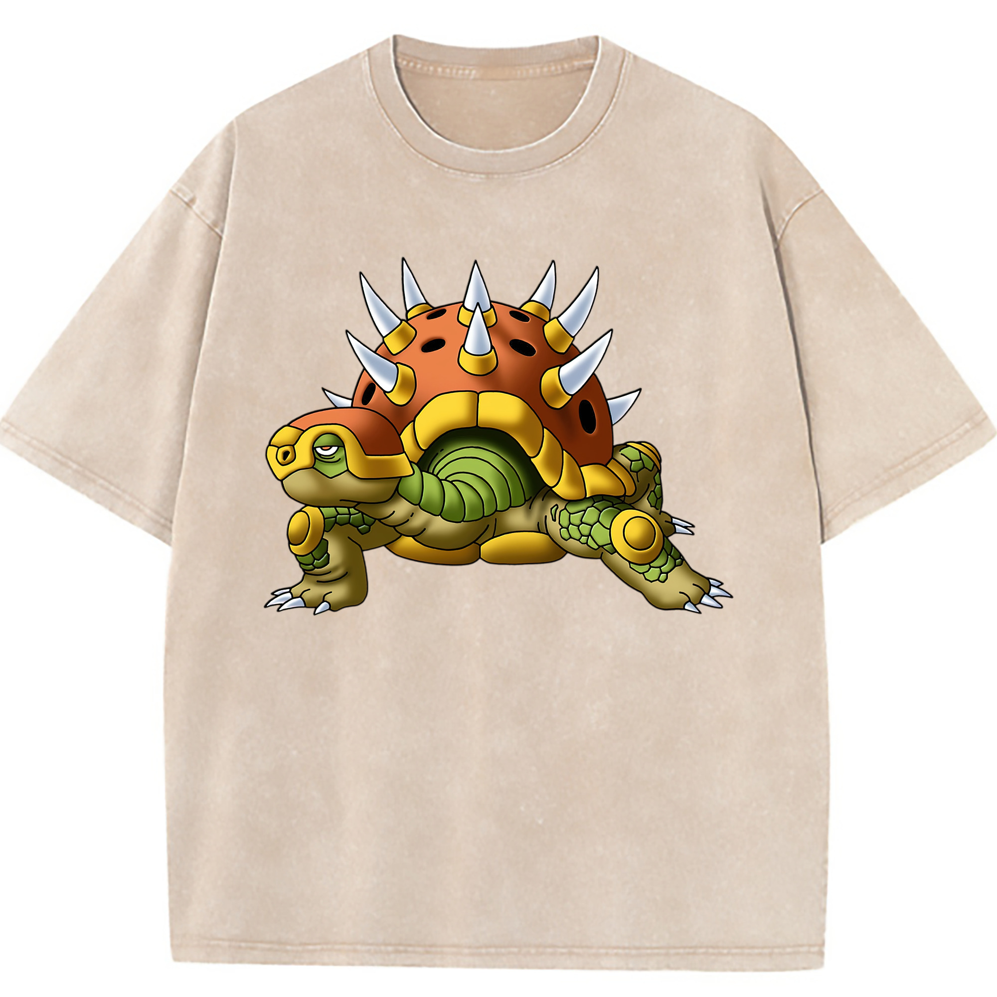 （画像用） ドラゴンクエスト Doragon Kuesuto Dragon Quest 綿100% ヴィンテージ風 半袖Tシャツ（フロントプリント）
