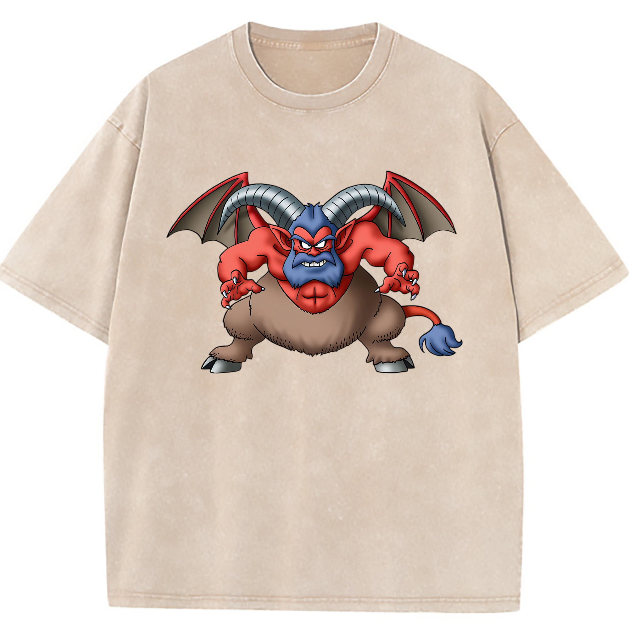 （画像用） ドラゴンクエスト Doragon Kuesuto Dragon Quest 綿100% ヴィンテージ風 半袖Tシャツ（フロントプリント）