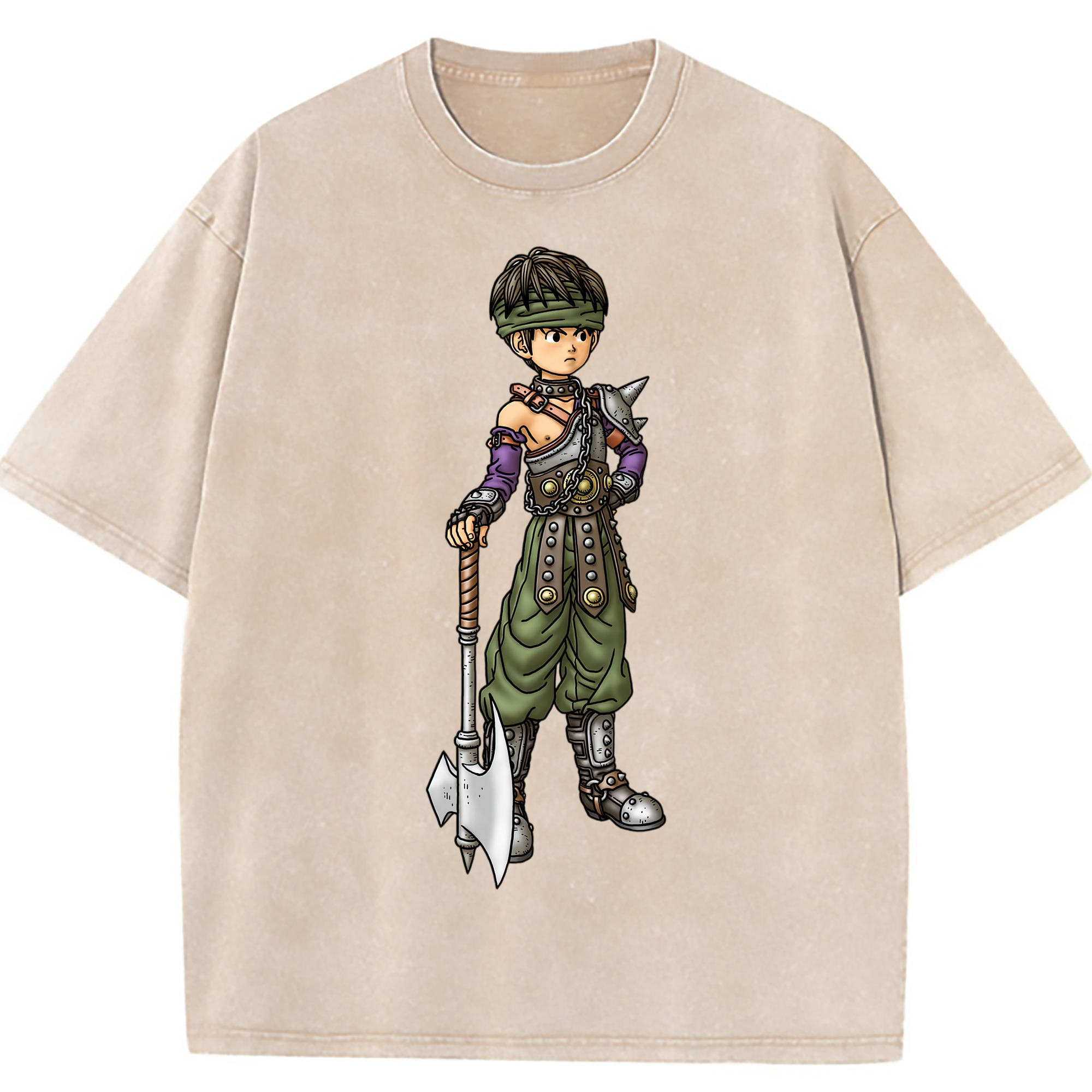 （画像用） ドラゴンクエスト Doragon Kuesuto Dragon Quest 綿100% ヴィンテージ風 半袖Tシャツ（フロントプリント）
