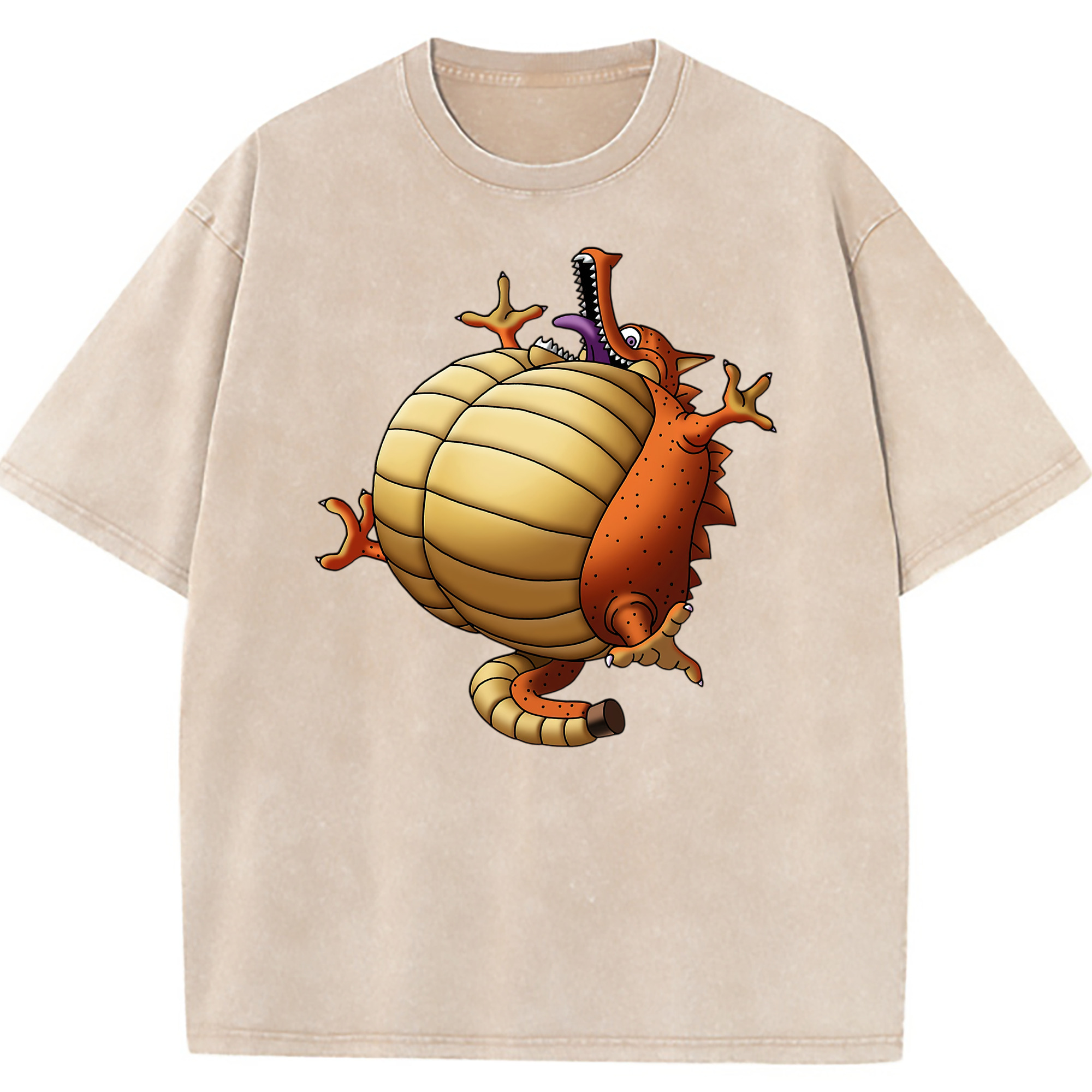 （画像用） ドラゴンクエスト Doragon Kuesuto Dragon Quest 綿100% ヴィンテージ風 半袖Tシャツ（フロントプリント）