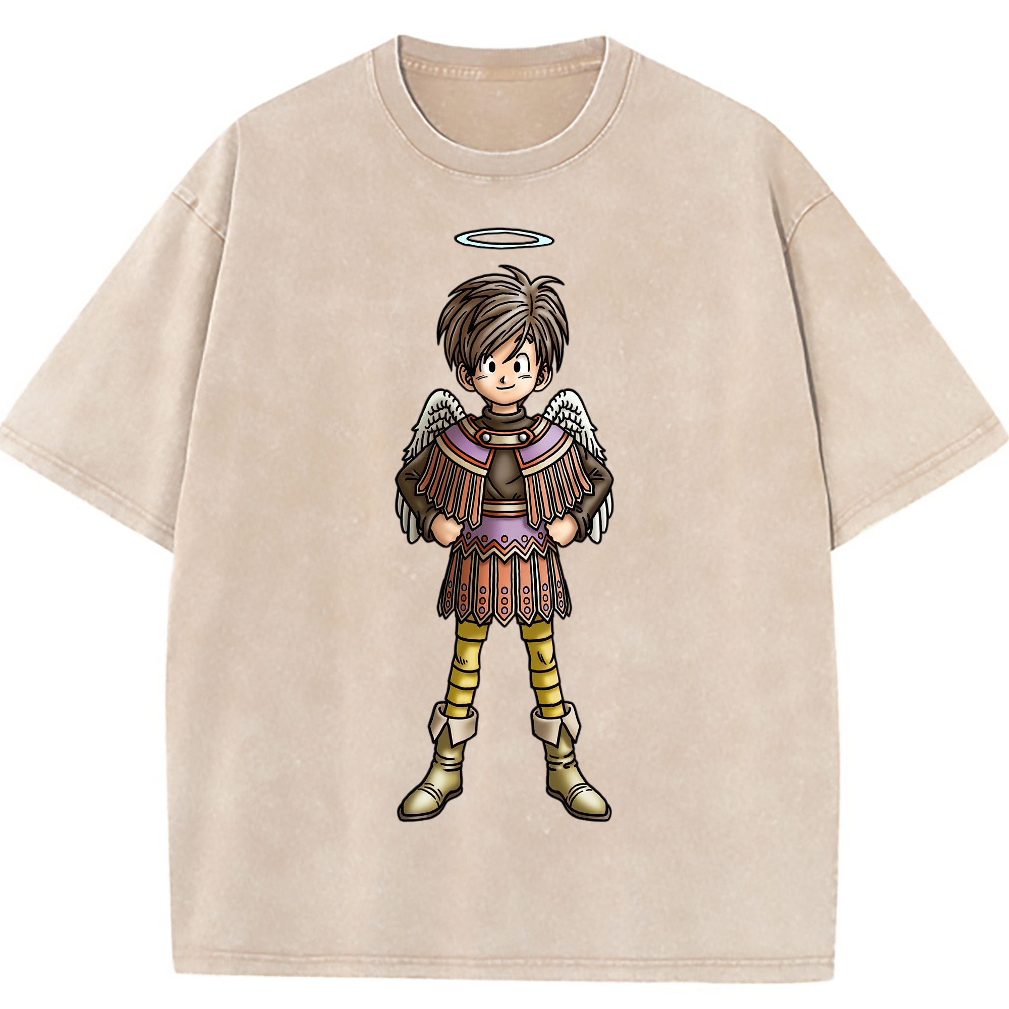 （画像用） ドラゴンクエスト Doragon Kuesuto Dragon Quest 綿100% ヴィンテージ風 半袖Tシャツ（フロントプリント）
