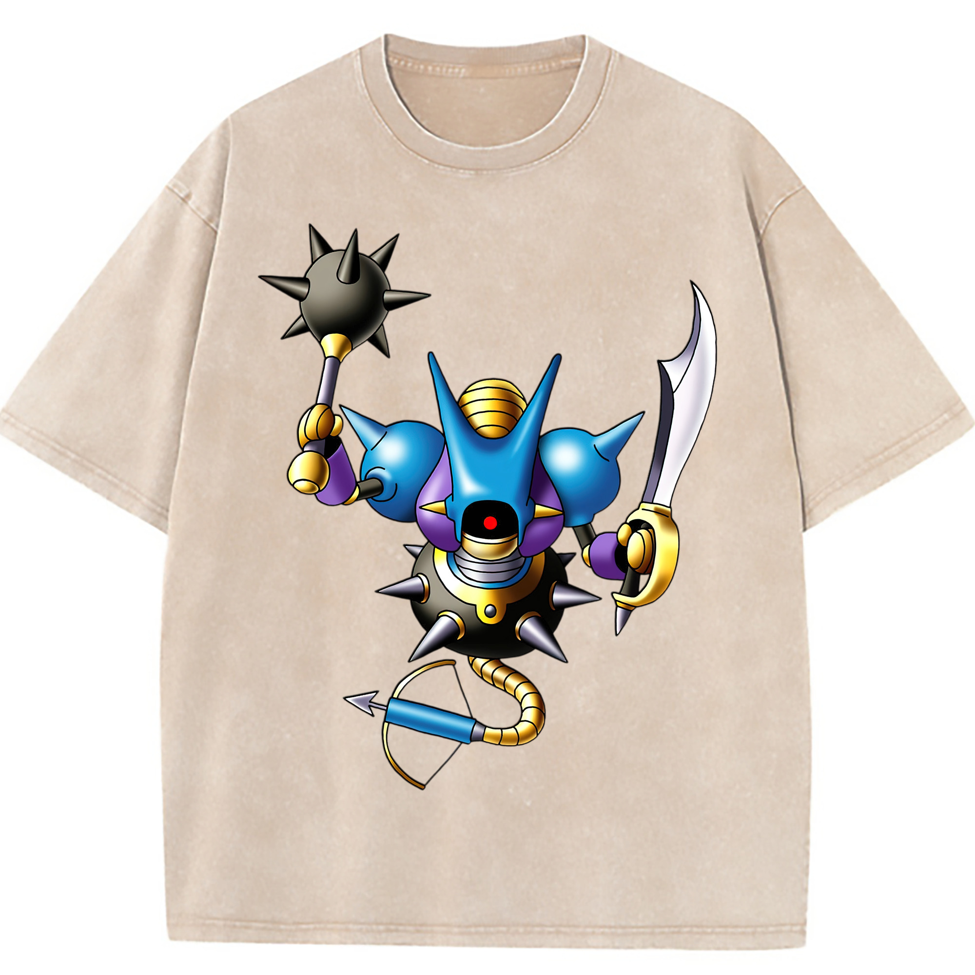 （画像用） ドラゴンクエスト Doragon Kuesuto Dragon Quest 綿100% ヴィンテージ風 半袖Tシャツ（フロントプリント）