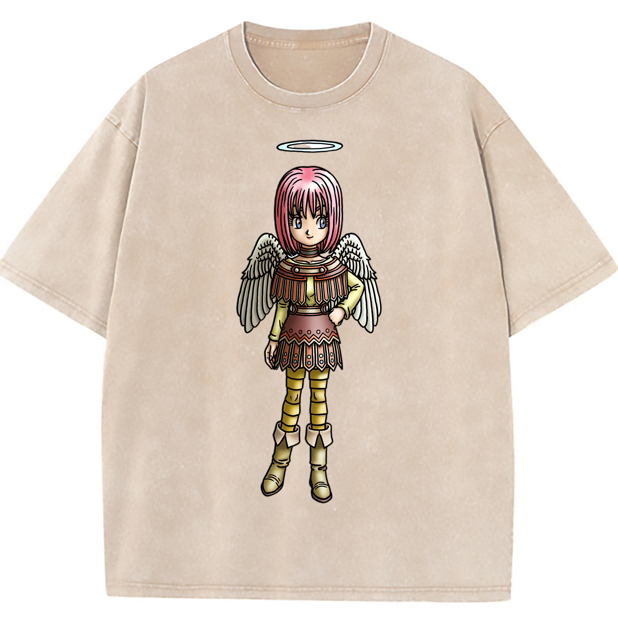 （画像用） ドラゴンクエスト Doragon Kuesuto Dragon Quest 綿100% ヴィンテージ風 半袖Tシャツ（フロントプリント）